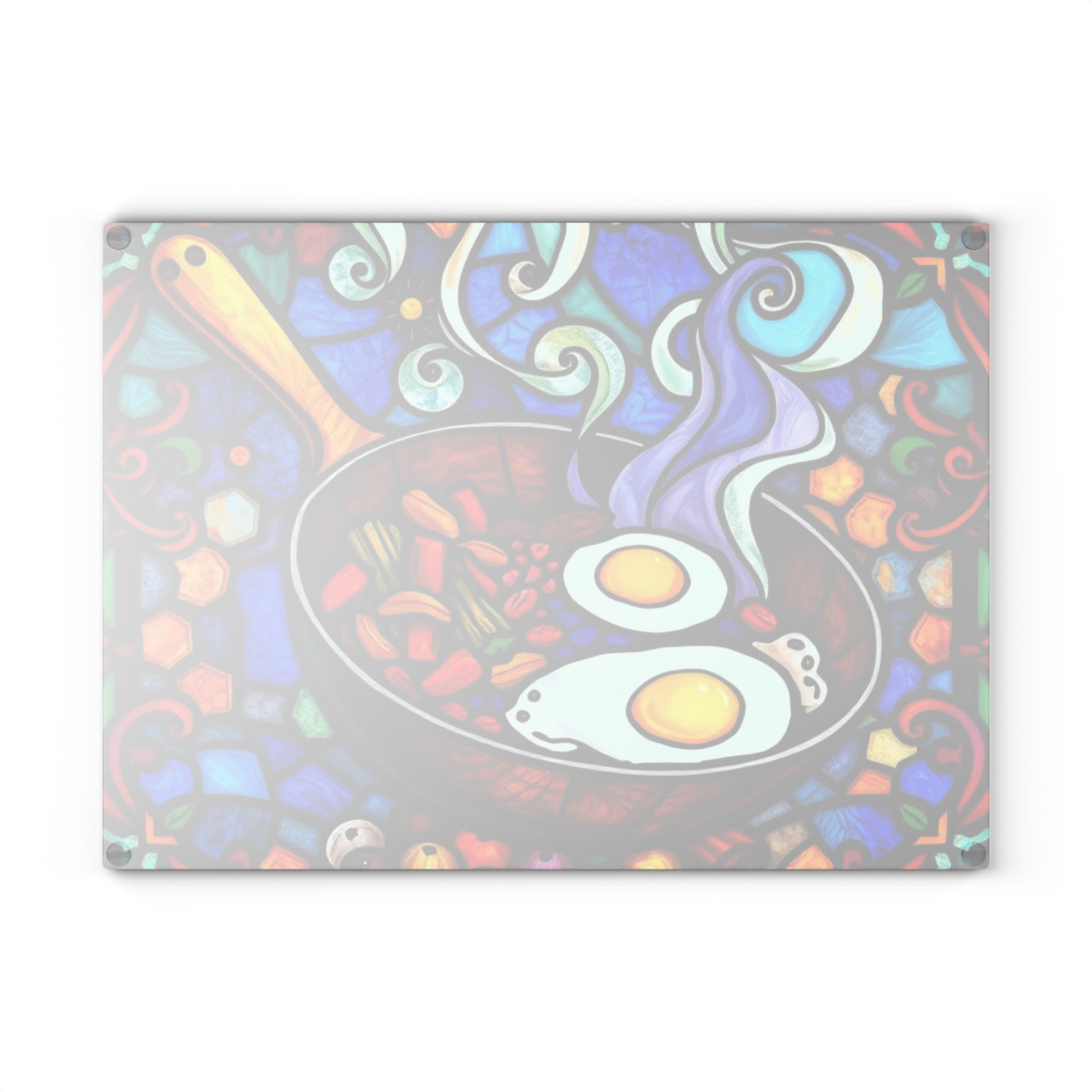 Vibrant Stained Glass Cooking Cutting Board - Perfect for Home Chefs & Food Lovers