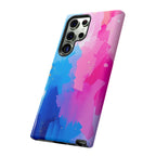 Android OR iPhone Compatible Cases - Pink and Blue Color Splash Design