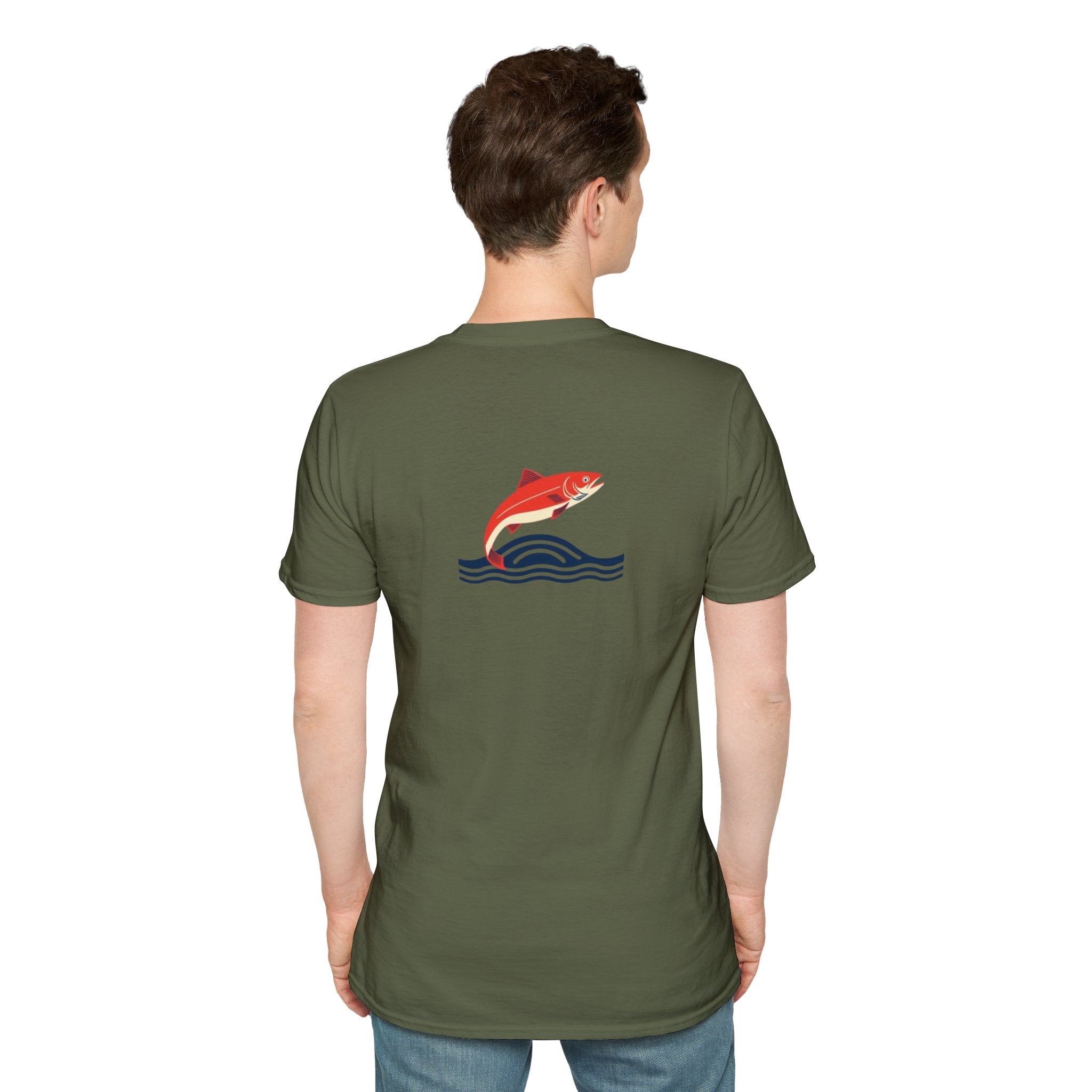 Jumping Salmon Native Pride Softstyle Unisex T-shirt