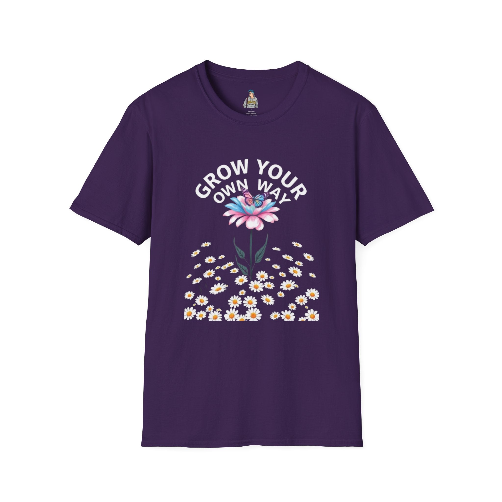Grow Your Own Way Trans Pride Unisex T-Shirt - Floral Design for Garden Lovers