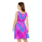 Vibrant Tie-Dye Skater Dress - Perfect for Summer Outings & Festivals