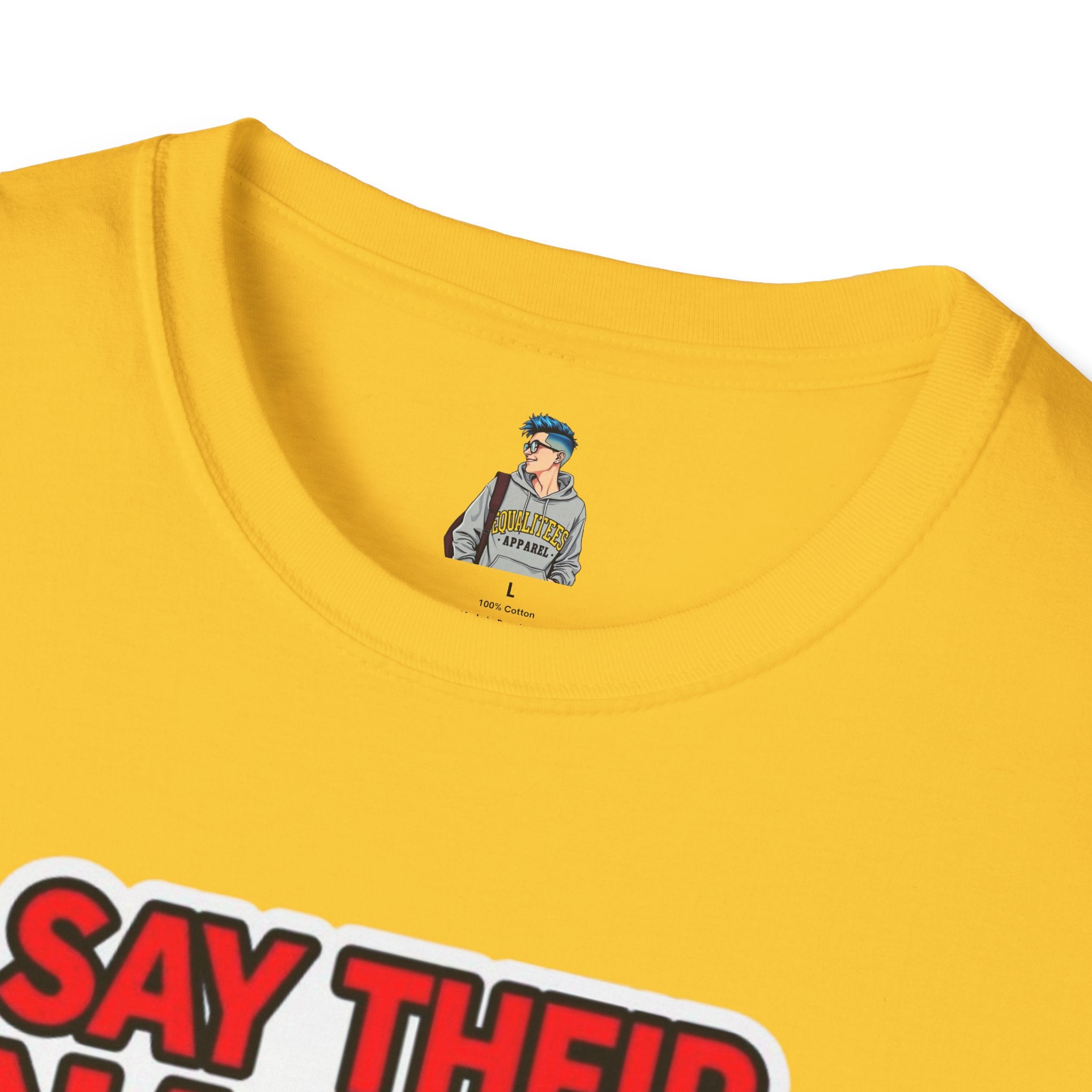 Unisex Softstyle T-Shirt: Say Their Names - Black Trans Lives Matter Tee