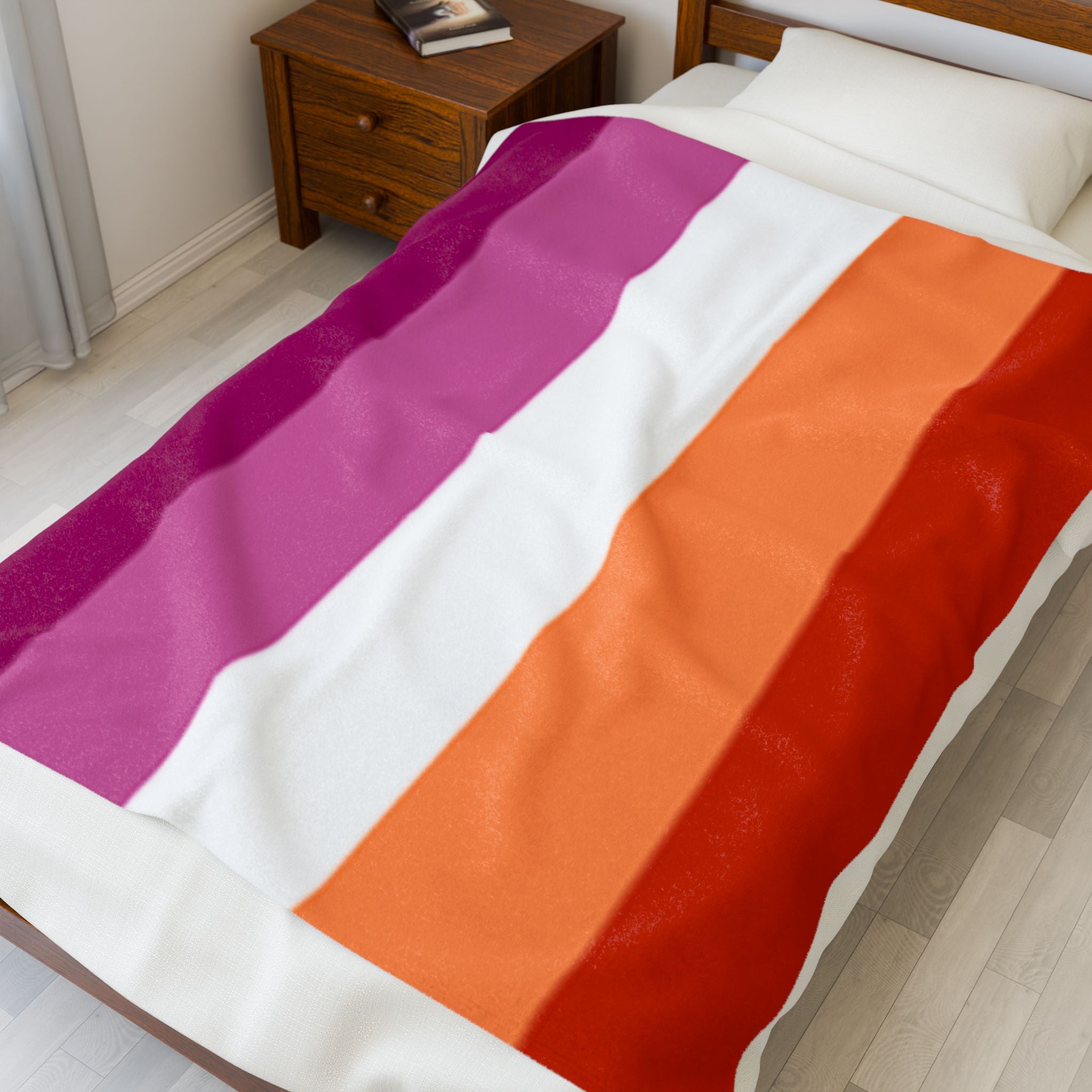 Lesbian Pride Flag - Vibrant Velveteen Plush Blanket