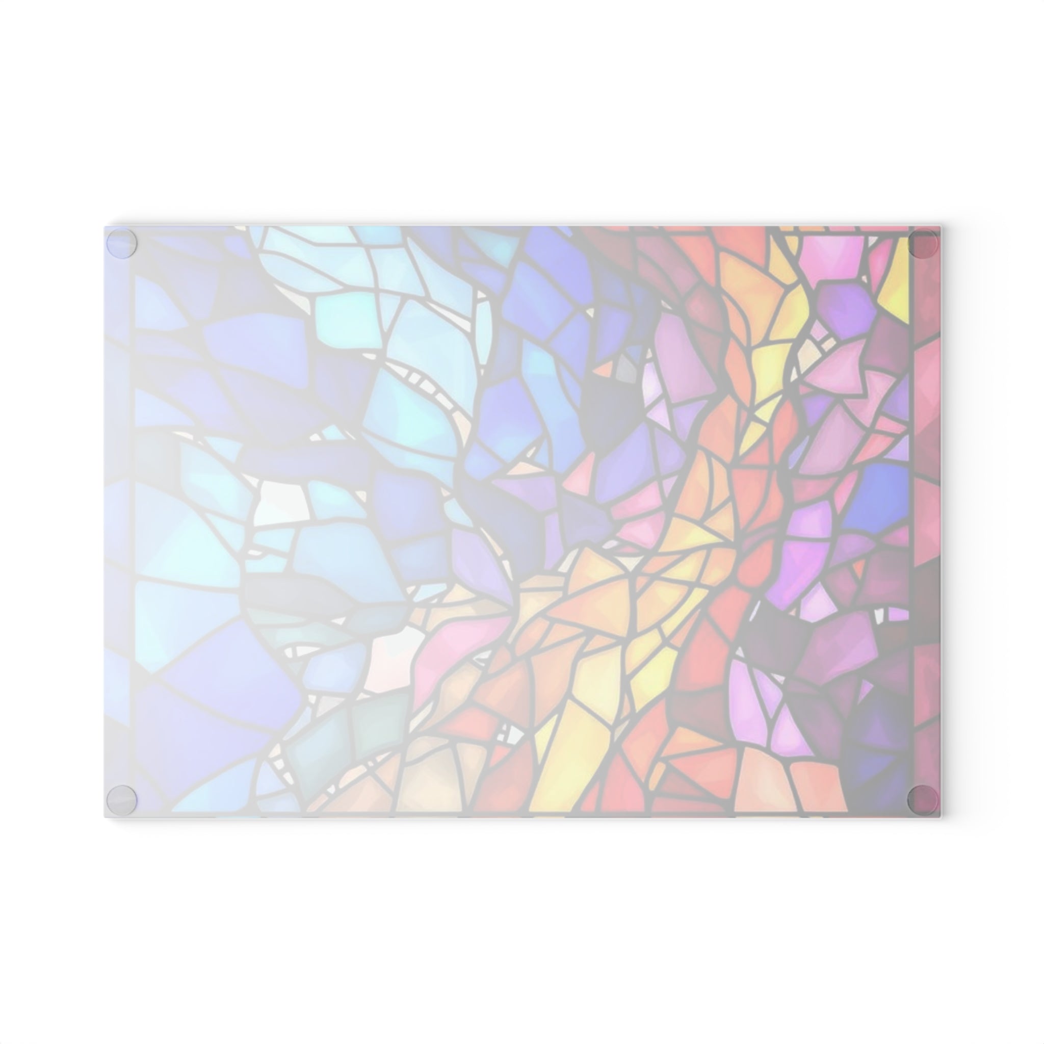 Vibrant Stained Glass Cutting Board - Colorful Kitchen Decor & Gift
