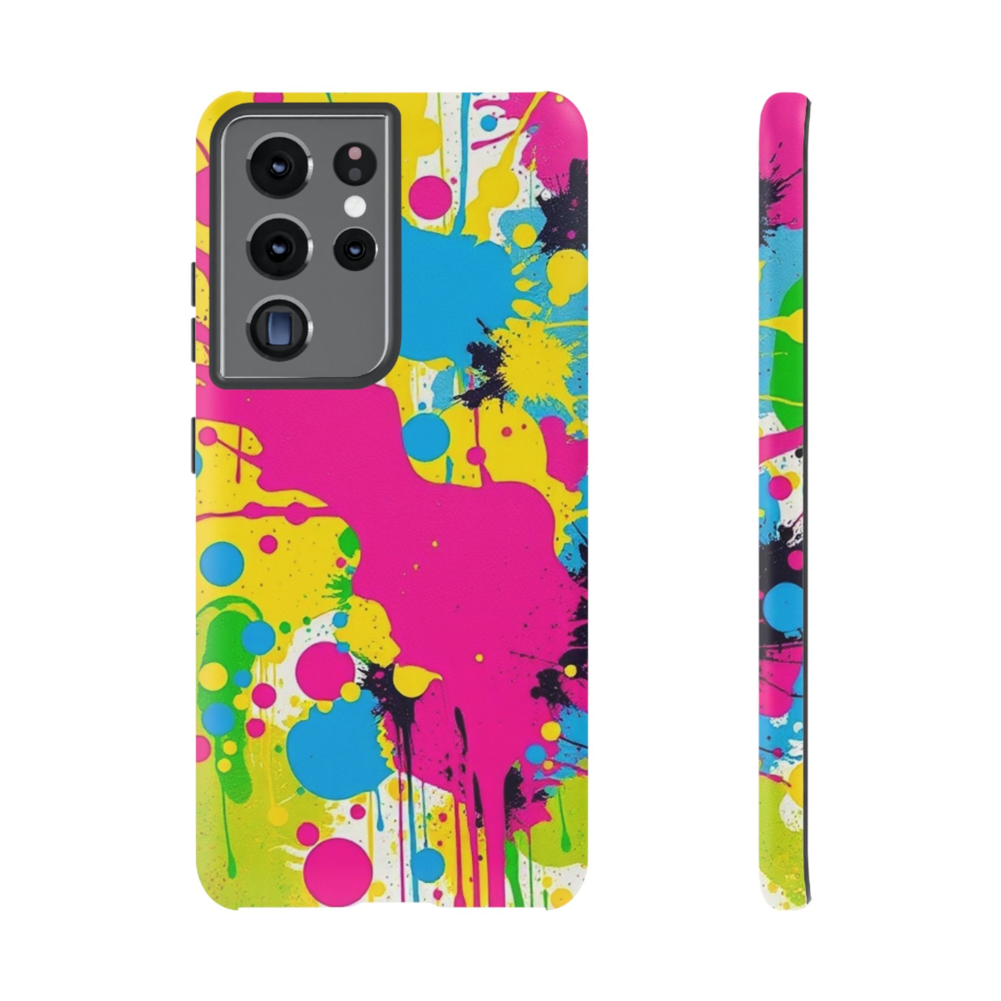 Android OR iPhone Compatible Cases - Crazy Retro Color Splash Design - Unique Tough Cases