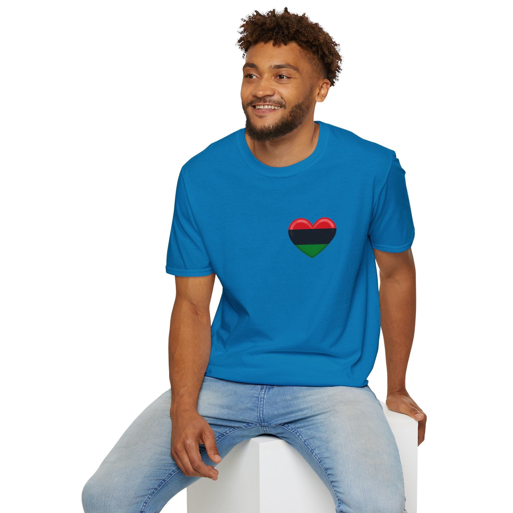 Unity and Heritage Unisex Softstyle T-Shirt with Pan-African Heart