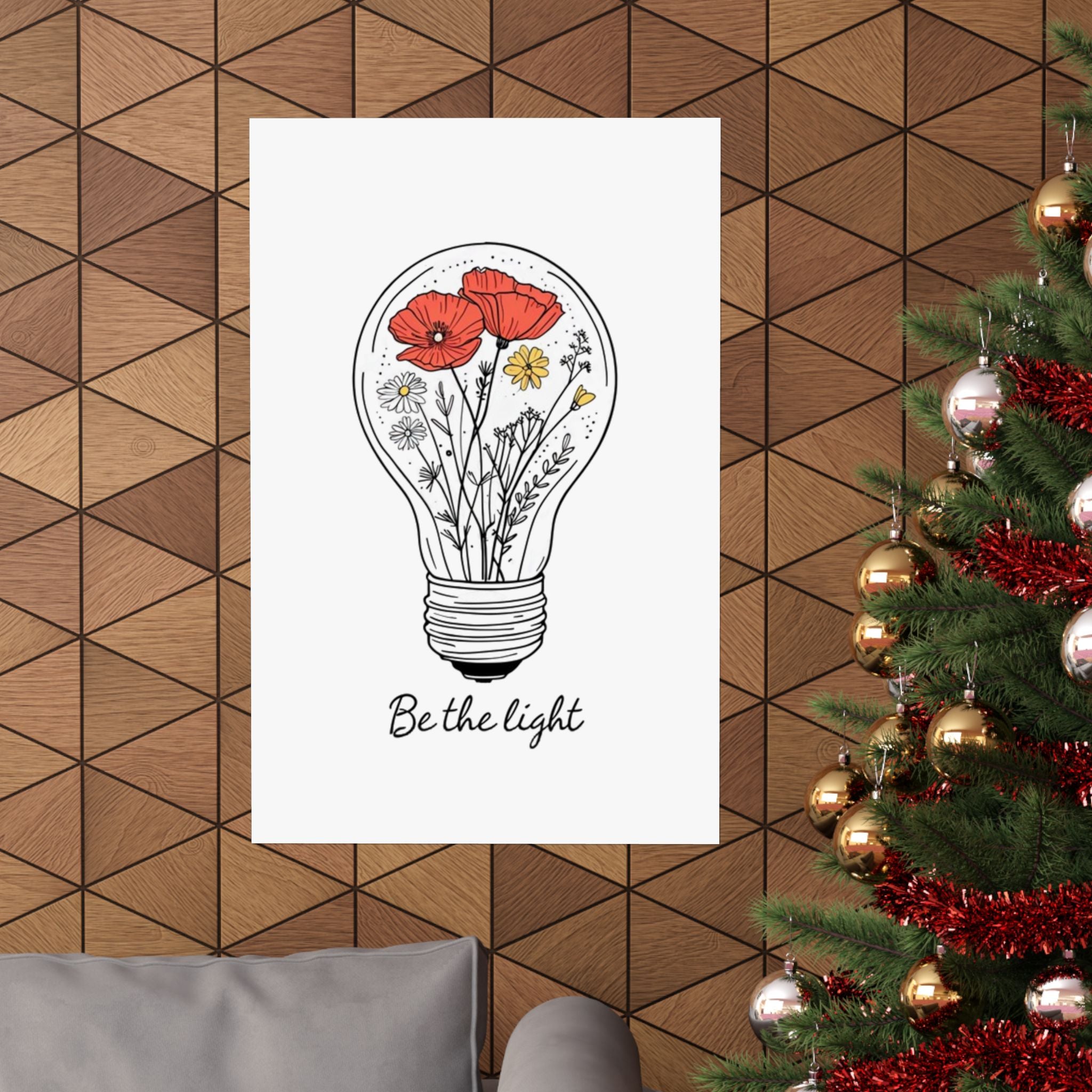 Inspirational Matte Vertical Poster - 'Be the Light'