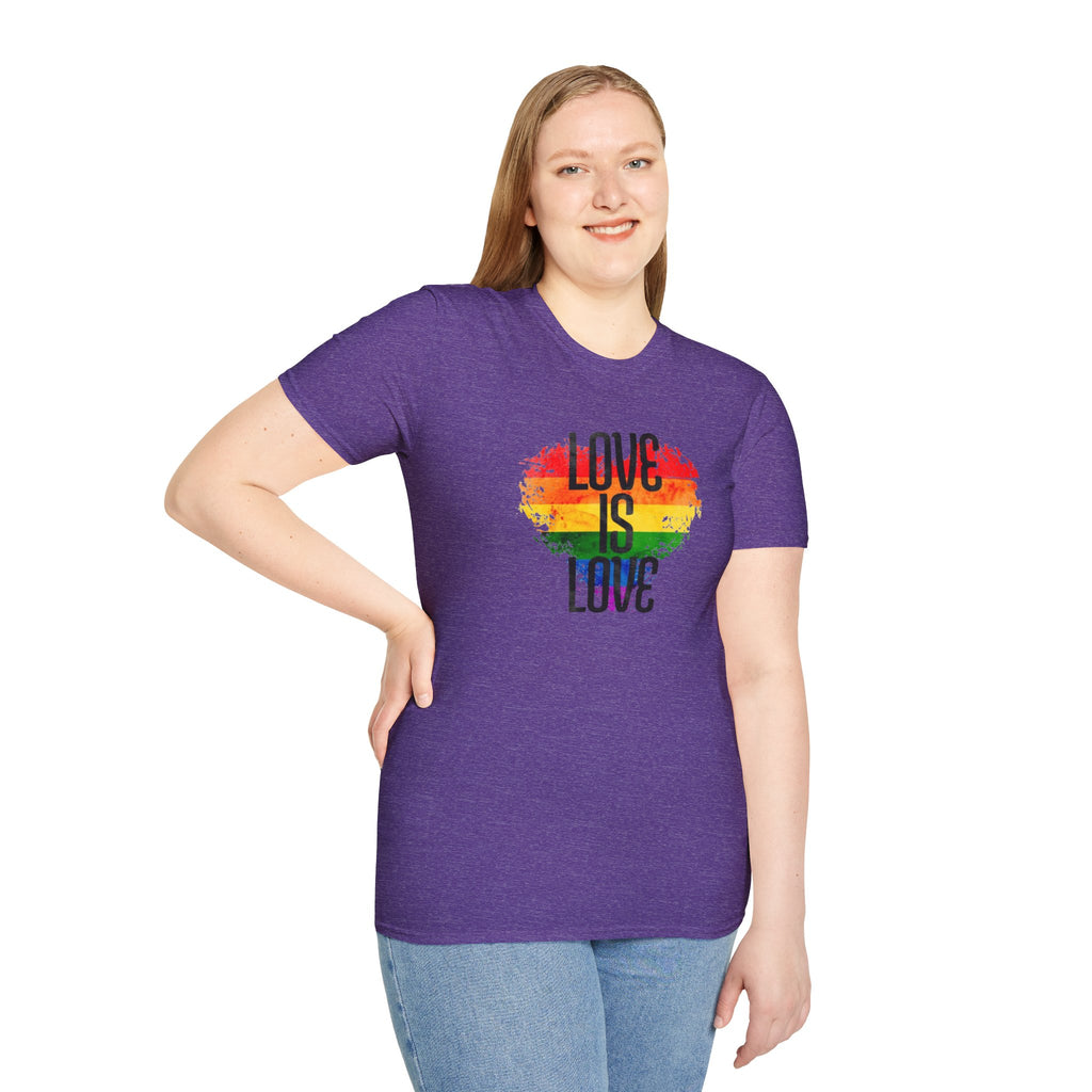 Pride Love Is Love Unisex Softstyle T-Shirt - EqualiTees.Me