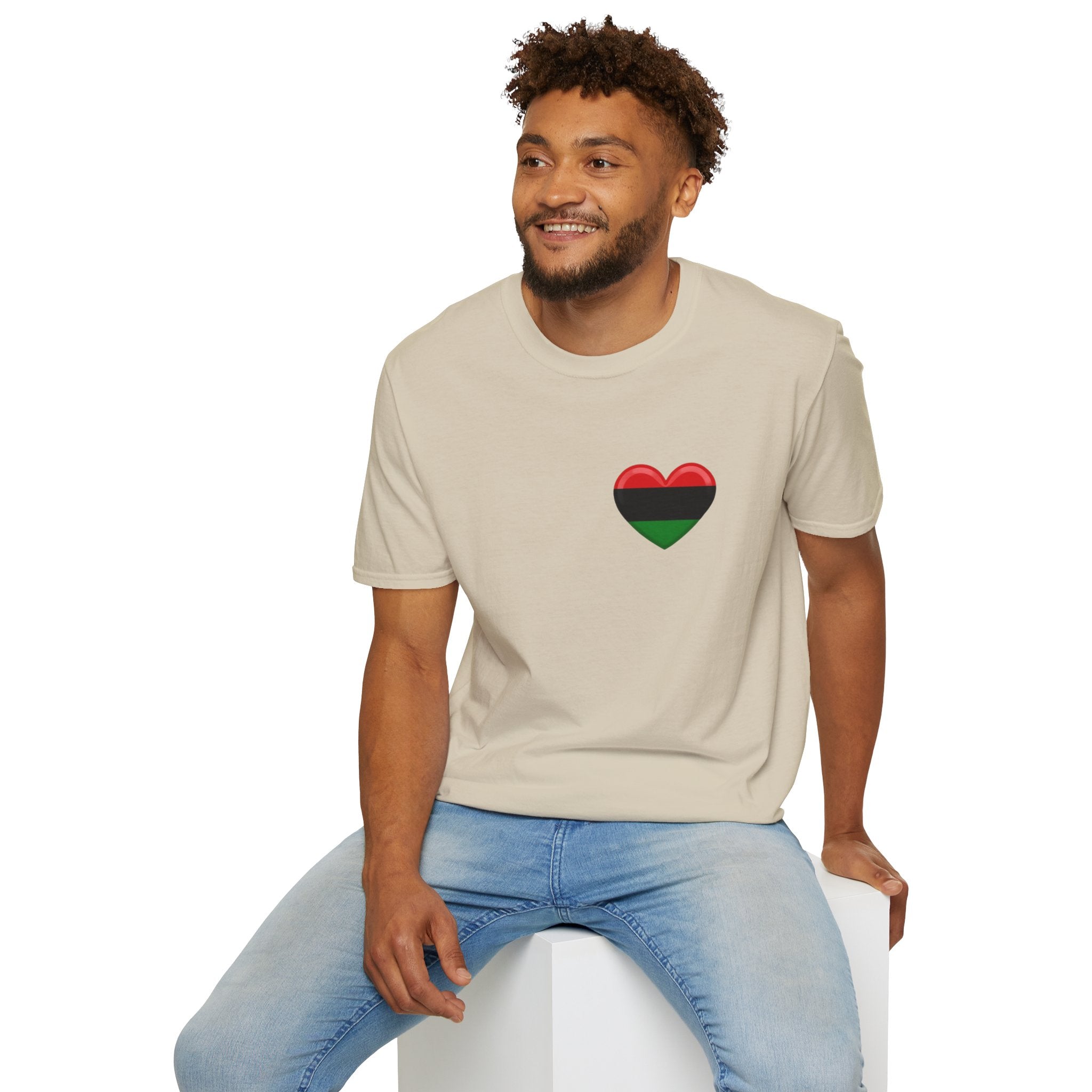 Unity and Heritage Unisex Softstyle T-Shirt with Pan-African Heart