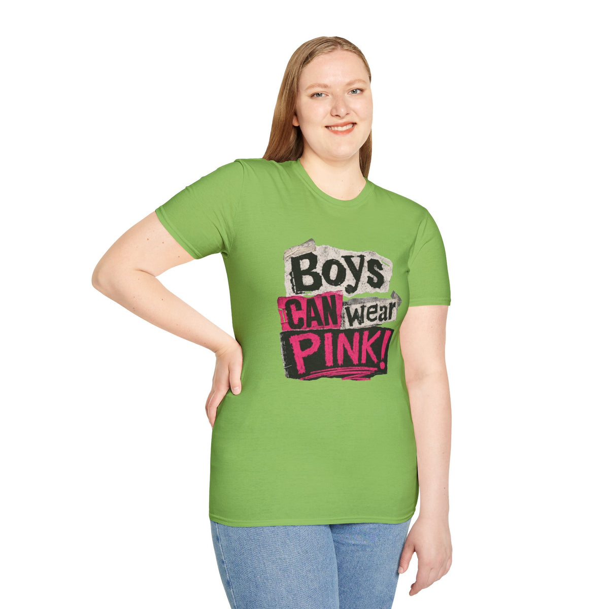 Boys Can Wear Pink T-Shirt — Bold Retro Feminist Graphic Tee