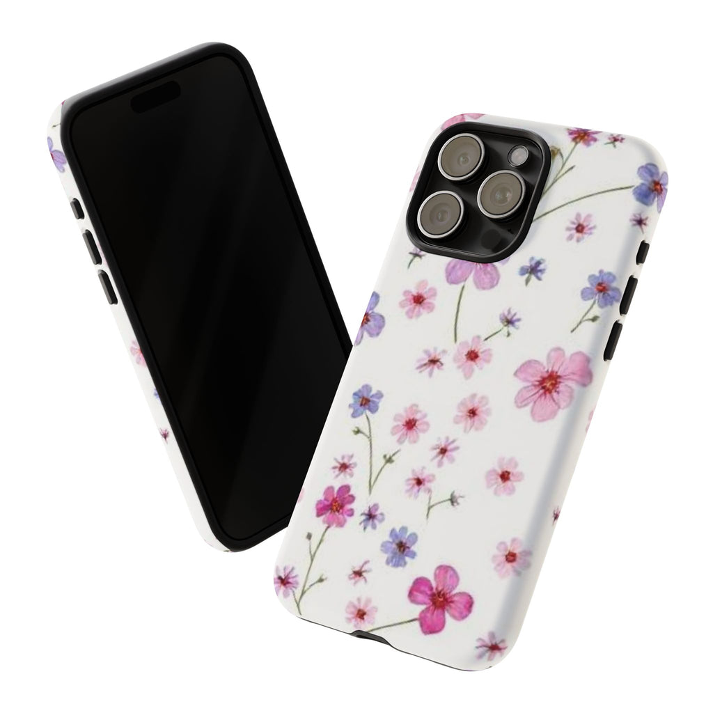 Floral Pink Wildflower Tough Phone Case for iPhone