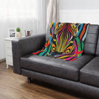 Colorful Zebra Microfiber Blanket