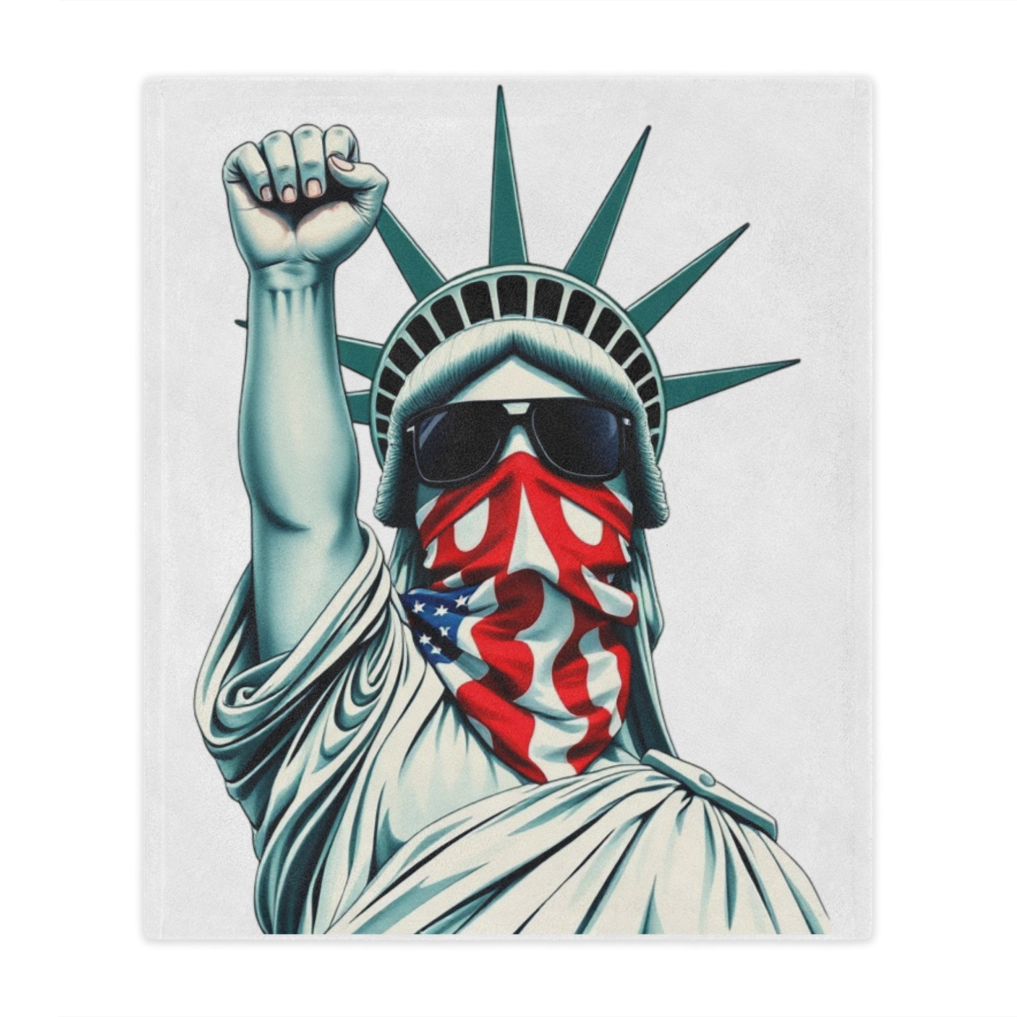 Patriotic Microfiber Blanket RESIST Lady Liberty Design