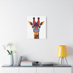 Colorful Giraffe Canvas Art - Vibrant Stretched Wall Decor for Animal Lovers