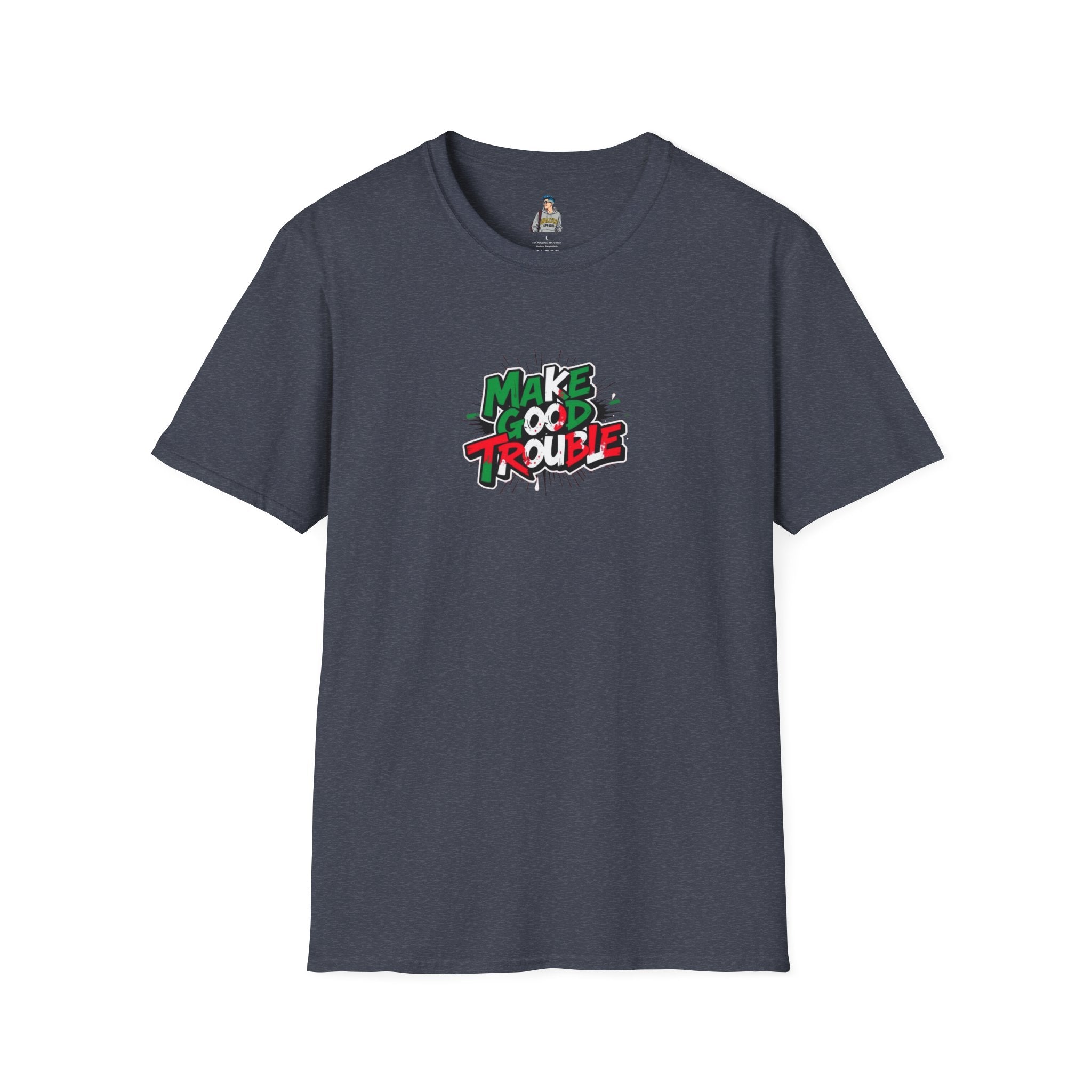 Make Good Trouble Unisex Softstyle T-Shirt | Fun Graphic Tee for Activists & Trendsetters