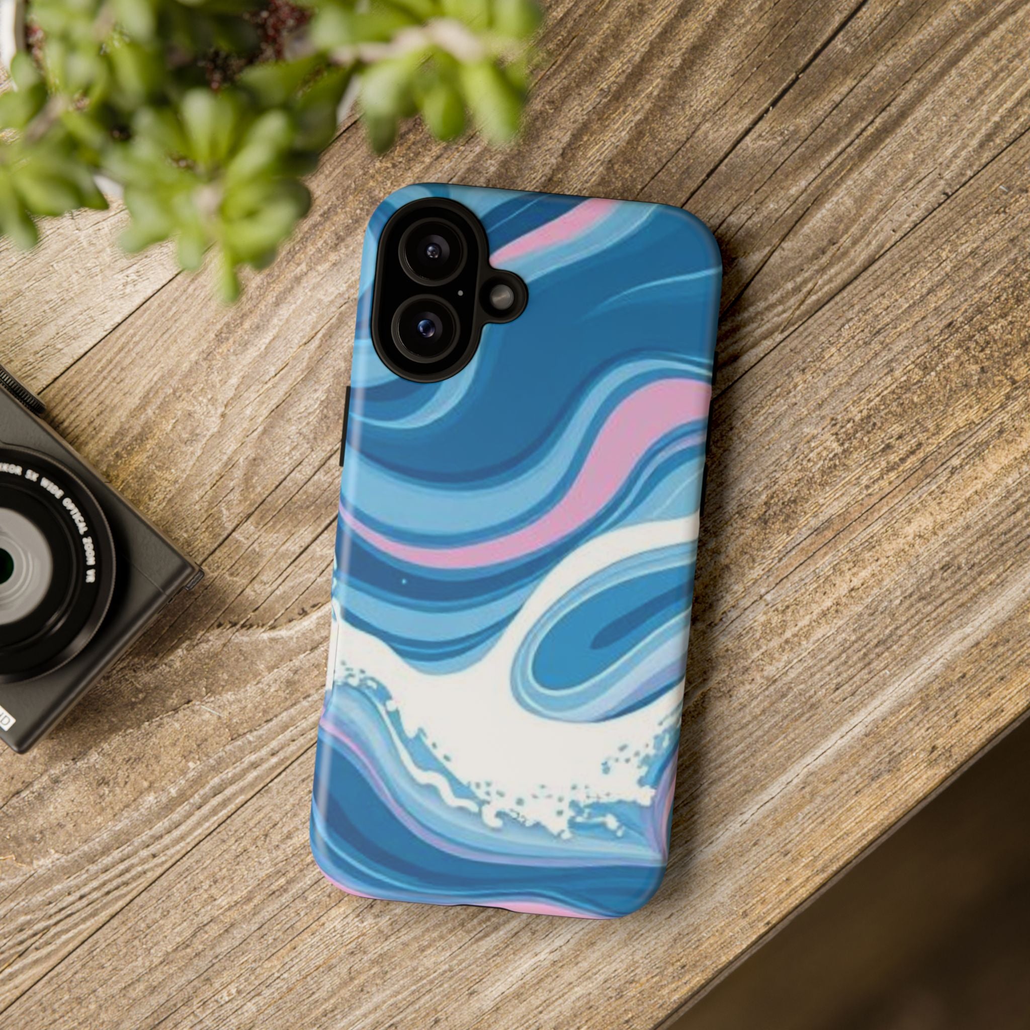 Blue & Pink Swirl Tough Case for iPhone