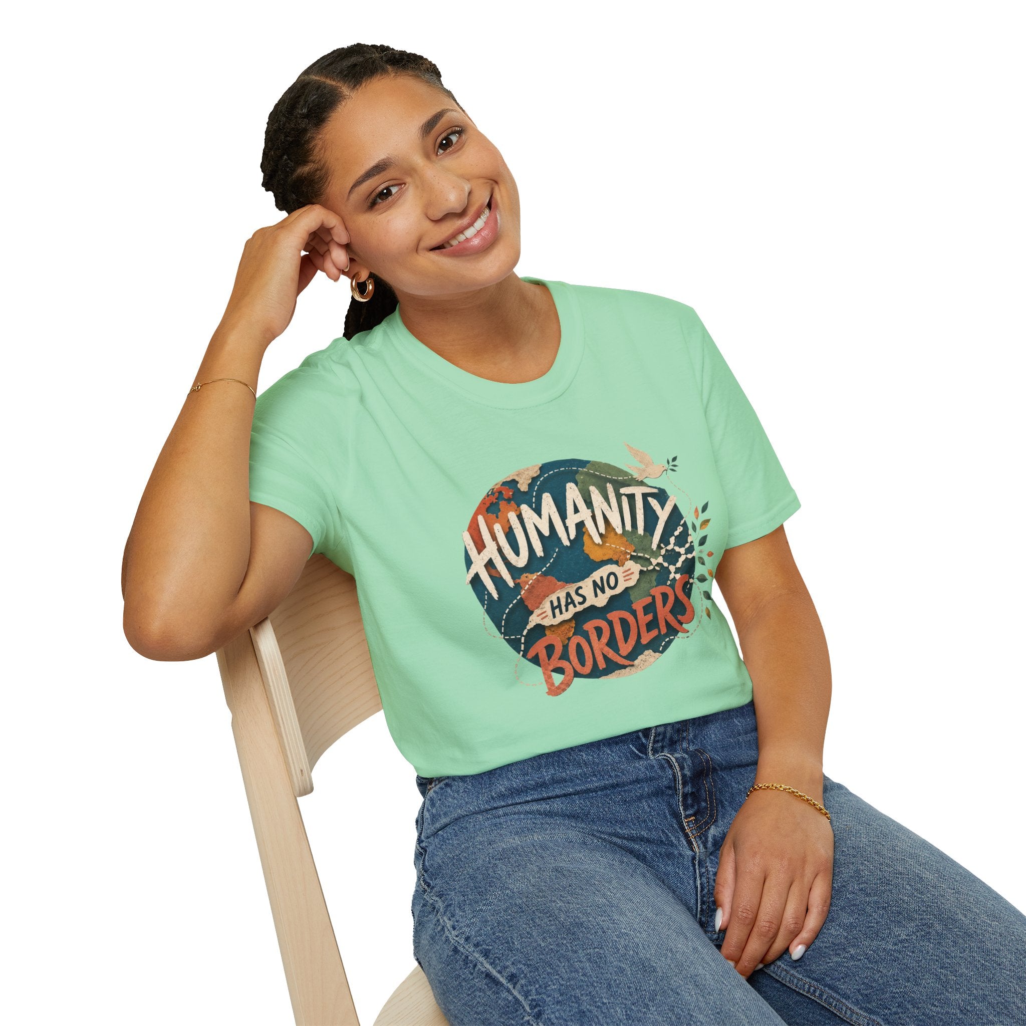 Humanity Has No Borders T-Shirt — Earth & Peace Graphic Tee