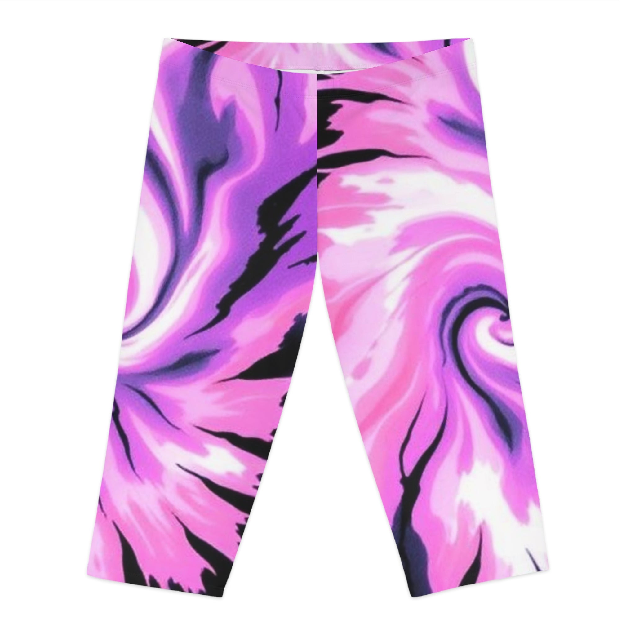 Vibrant Swirl Women's Capri Leggings - Stylish & Comfy Activewear
