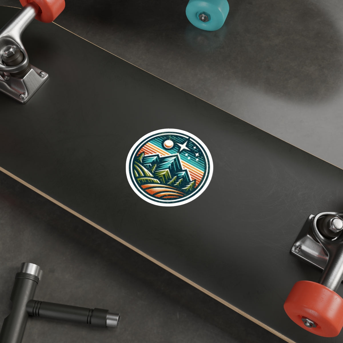Die-Cut Stickers - Mountain Night Scene