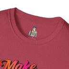 Inspirational Unisex Softstyle T-Shirt - 'Make Good Trouble' Rainbow Statement Tee