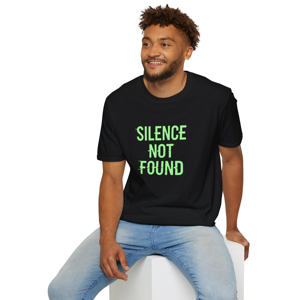 Silence Not Found T-Shirt — Bold Neon Text Tee
