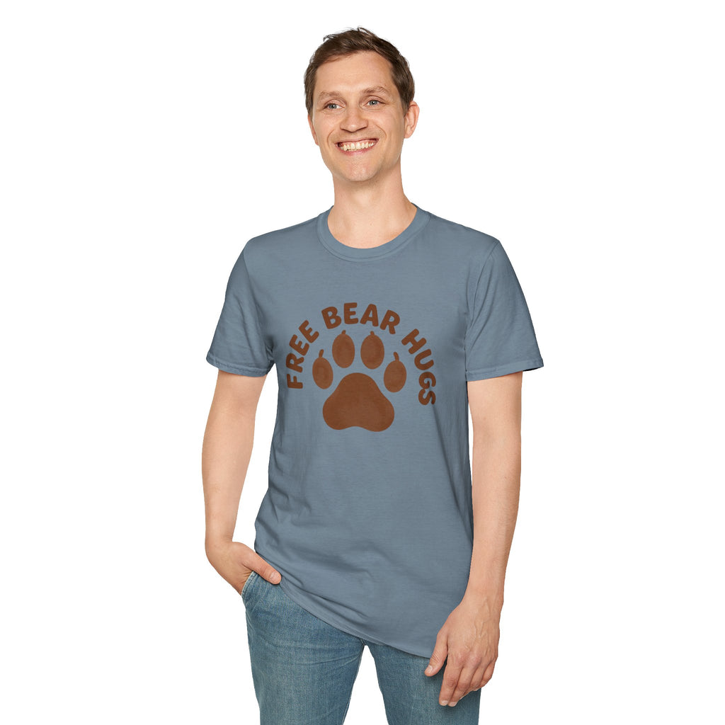 Free Bear Hugs T-Shirt — Cute Paw Print Wildlife Tee