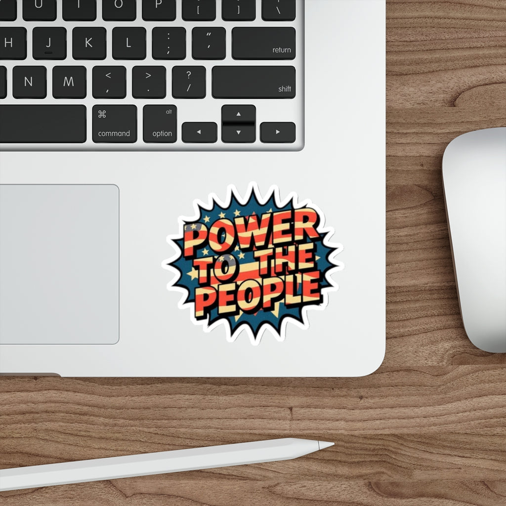 Die-Cut Stickers -  Power to the People Comic Splash Protest Sticker
