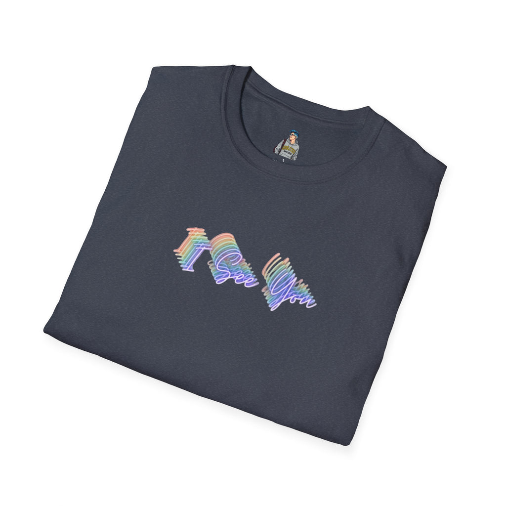 I See You Unisex Softstyle T-Shirt - Colorful Wave Design for LGBTQ+ Visibility