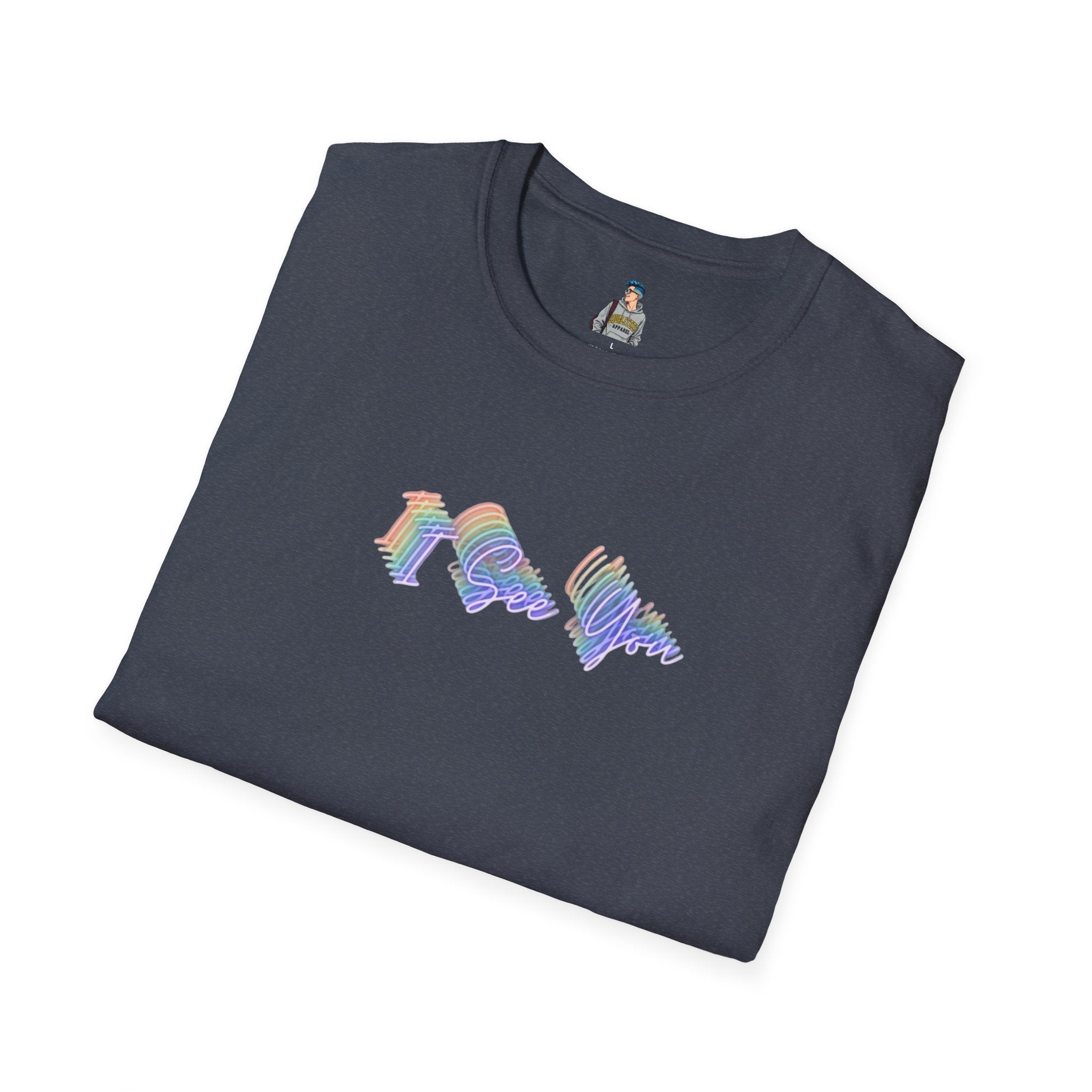 I See You Unisex Softstyle T-Shirt - Colorful Wave Design for LGBTQ+ Visibility