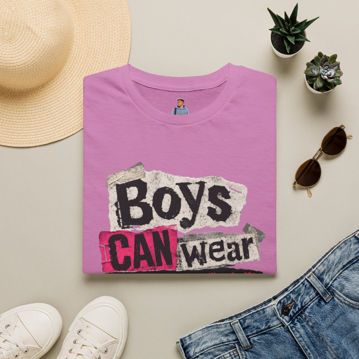 Boys Can Wear Pink T-Shirt — Bold Retro Feminist Graphic Tee