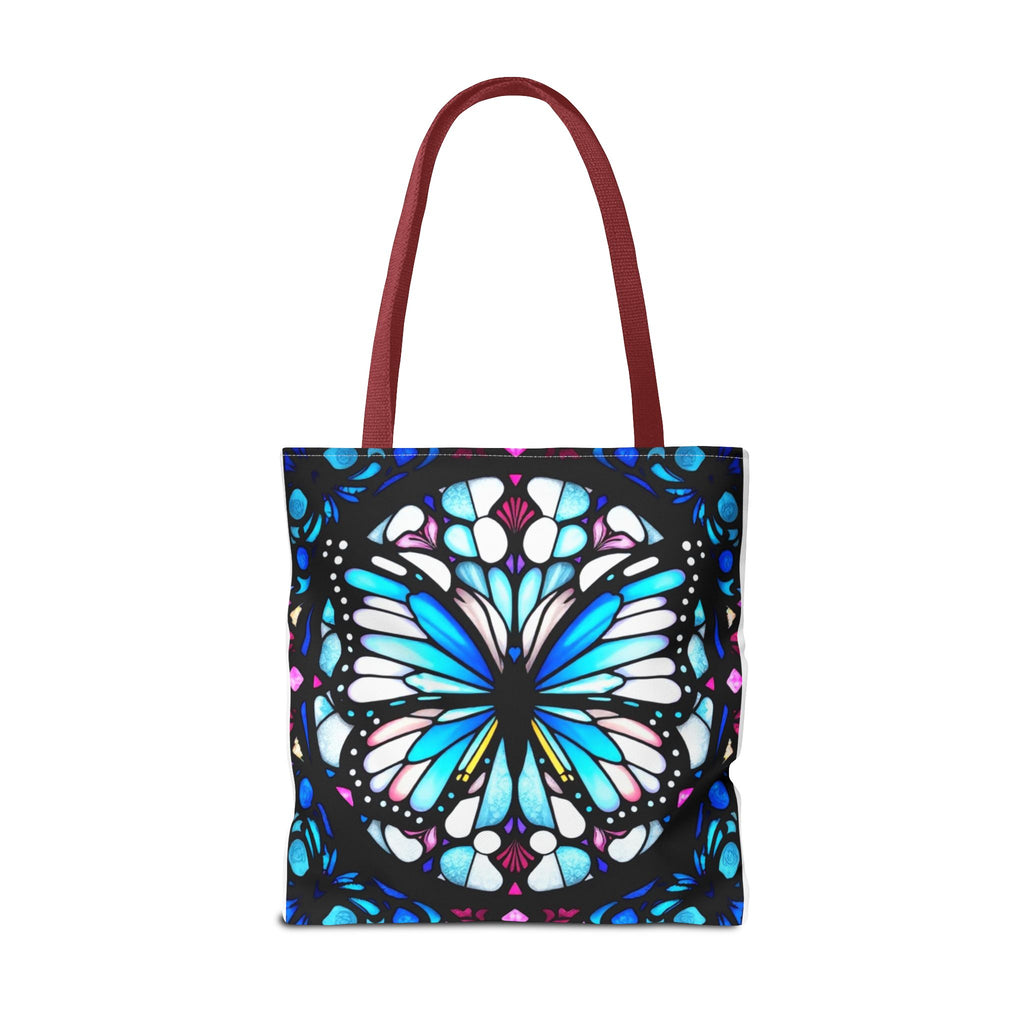 Colorful Butterfly Stained Glass Design Tote Bag