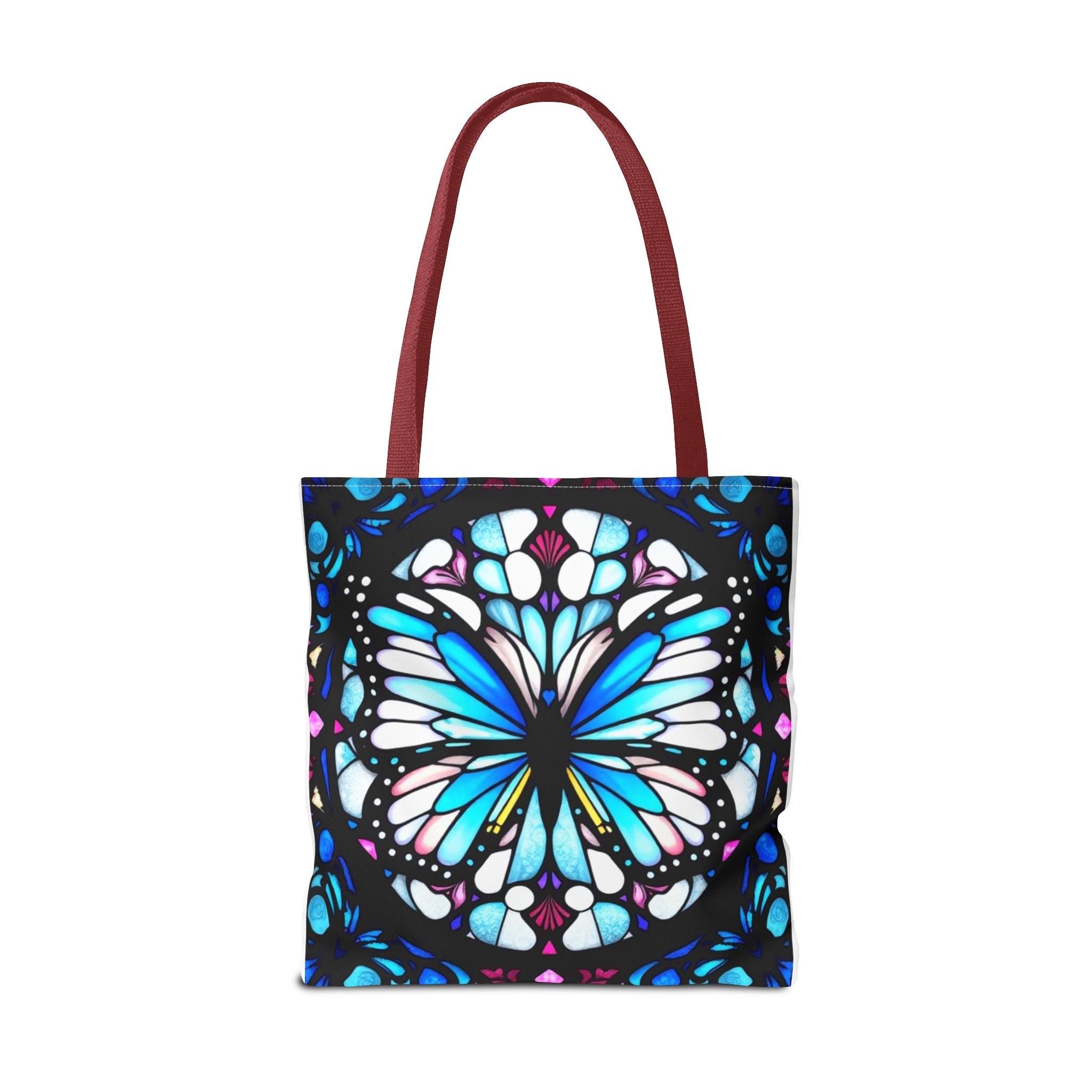 Colorful Butterfly Stained Glass Design Tote Bag