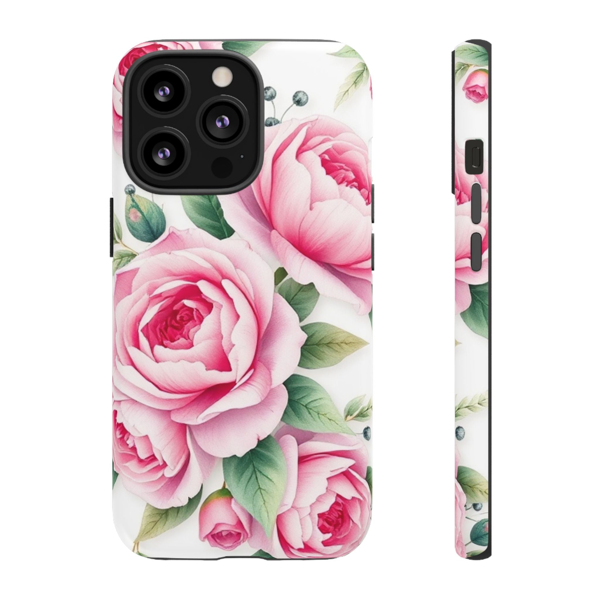 Android OR iPhone Compatible Cases - Pink Flower Design - Unique Tough Cases