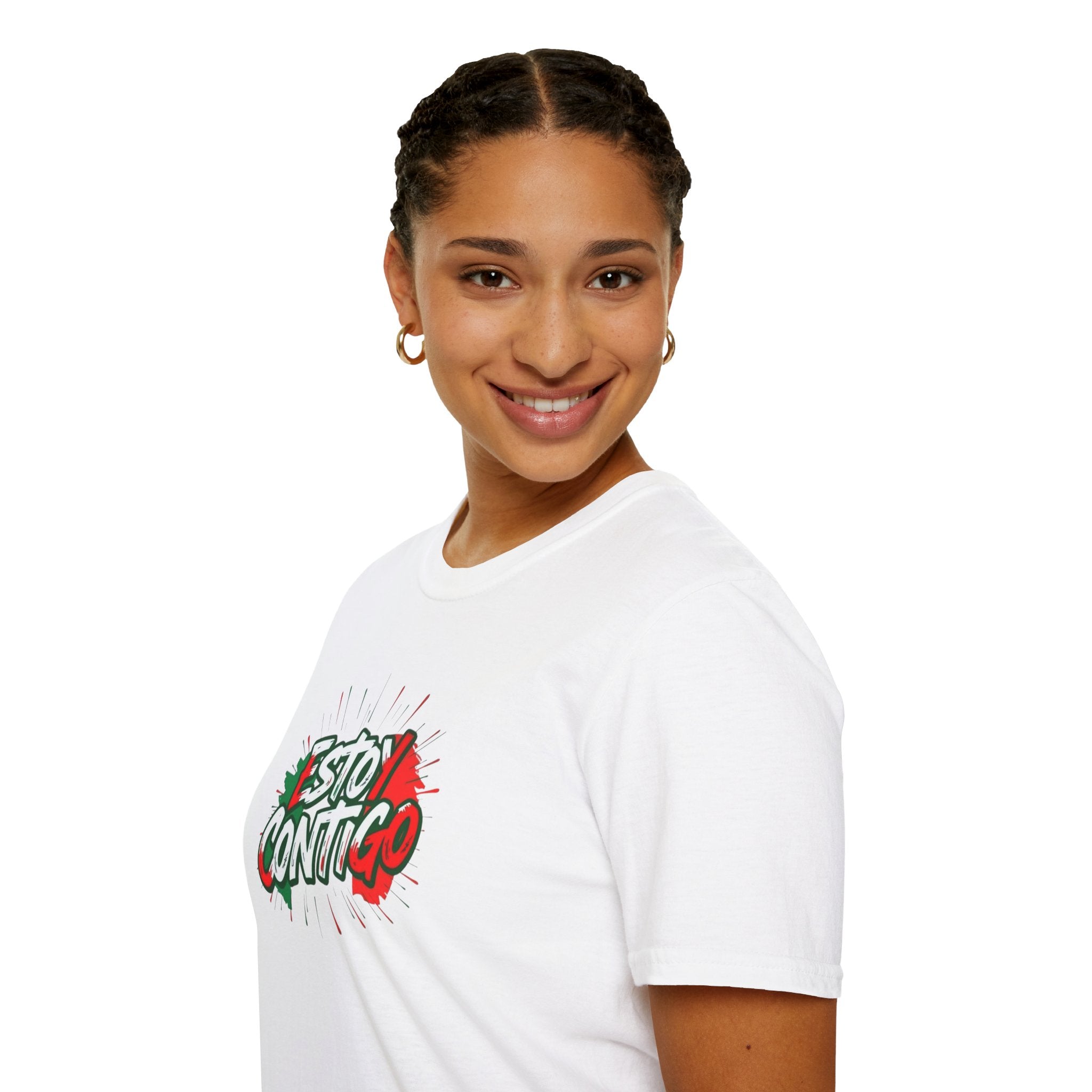 Immigrants Make America Great T-Shirt Estoy Contigo (I Am With You) Unisex Softstyle T-Shirt Classic Protest Tee