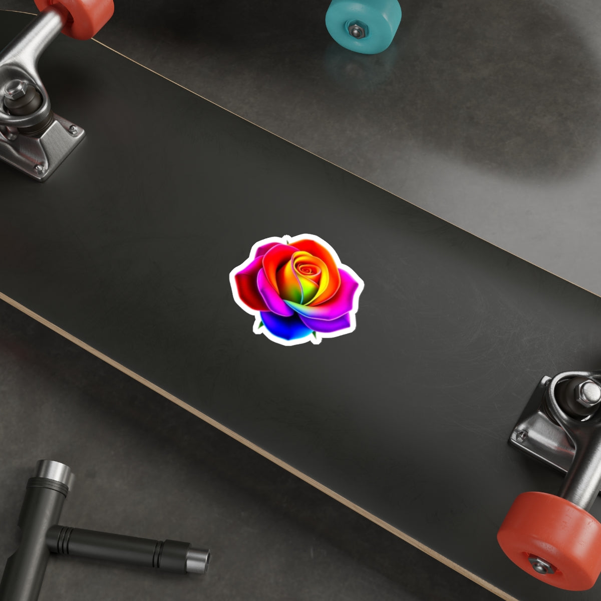 Die-Cut Stickers - Rose - Rainbow Colors