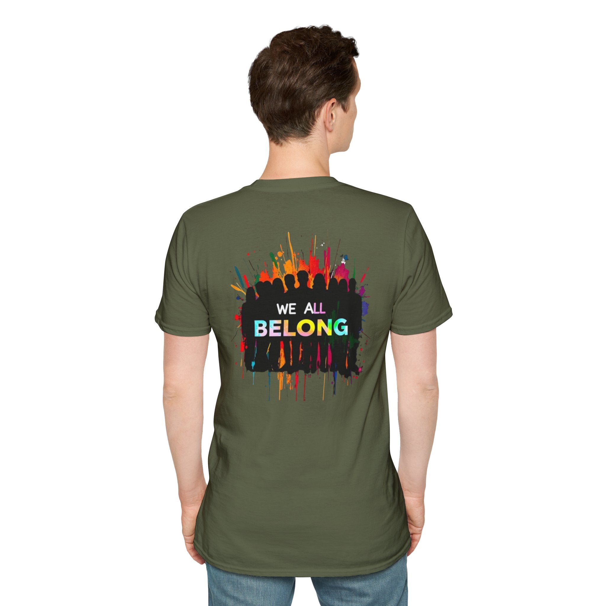 Unisex Softstyle T-Shirt: "Conversion Therapy is Torture" & "We All Belong" - LGBTQ+ Empowerment Tee