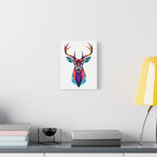 Vibrant Stag Canvas Wall Art - Colorful Geometric Deer Decor