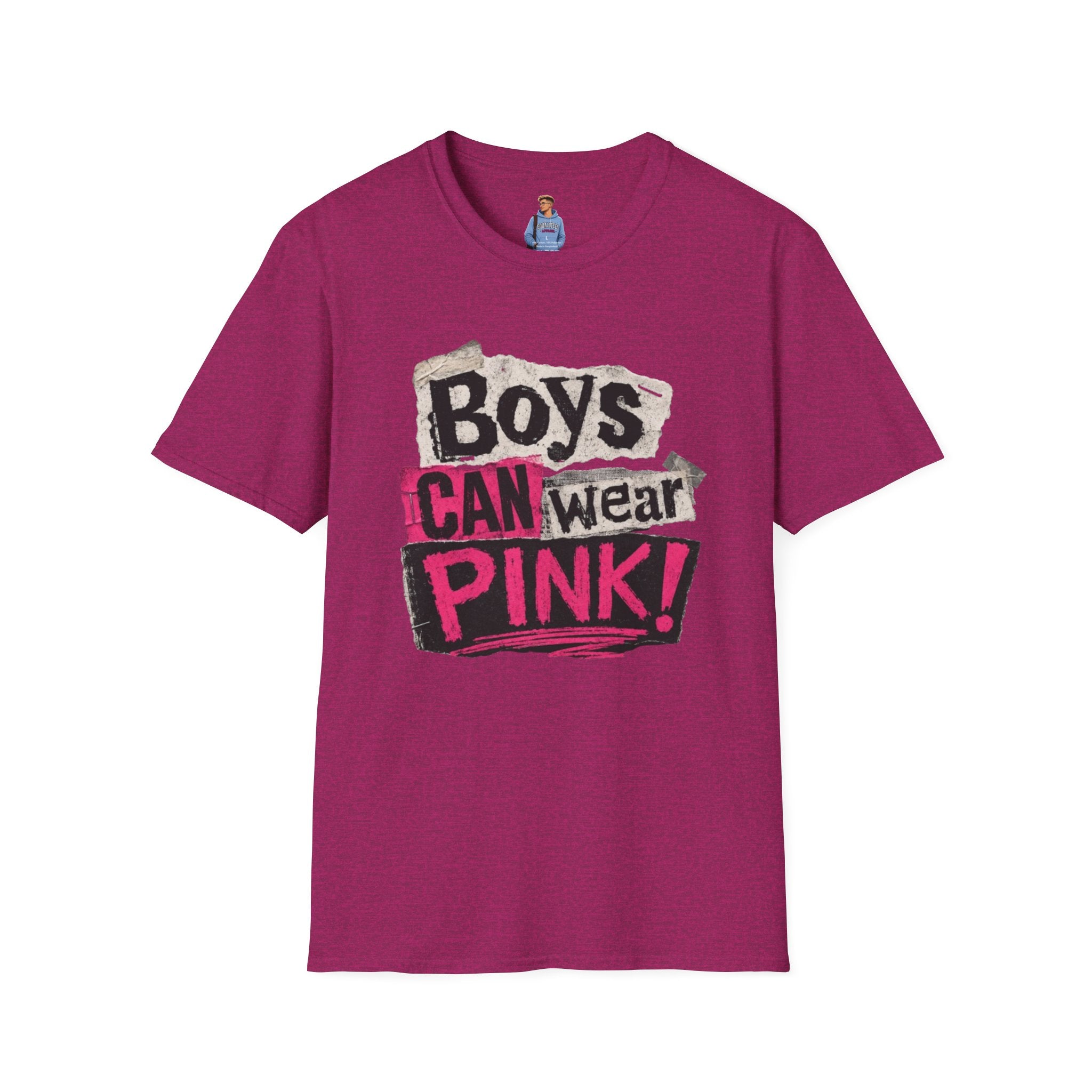Boys Can Wear Pink T-Shirt — Bold Retro Feminist Graphic Tee