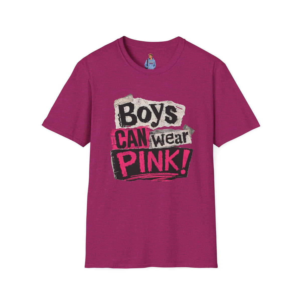 Boys Can Wear Pink T-Shirt — Bold Retro Feminist Graphic Tee