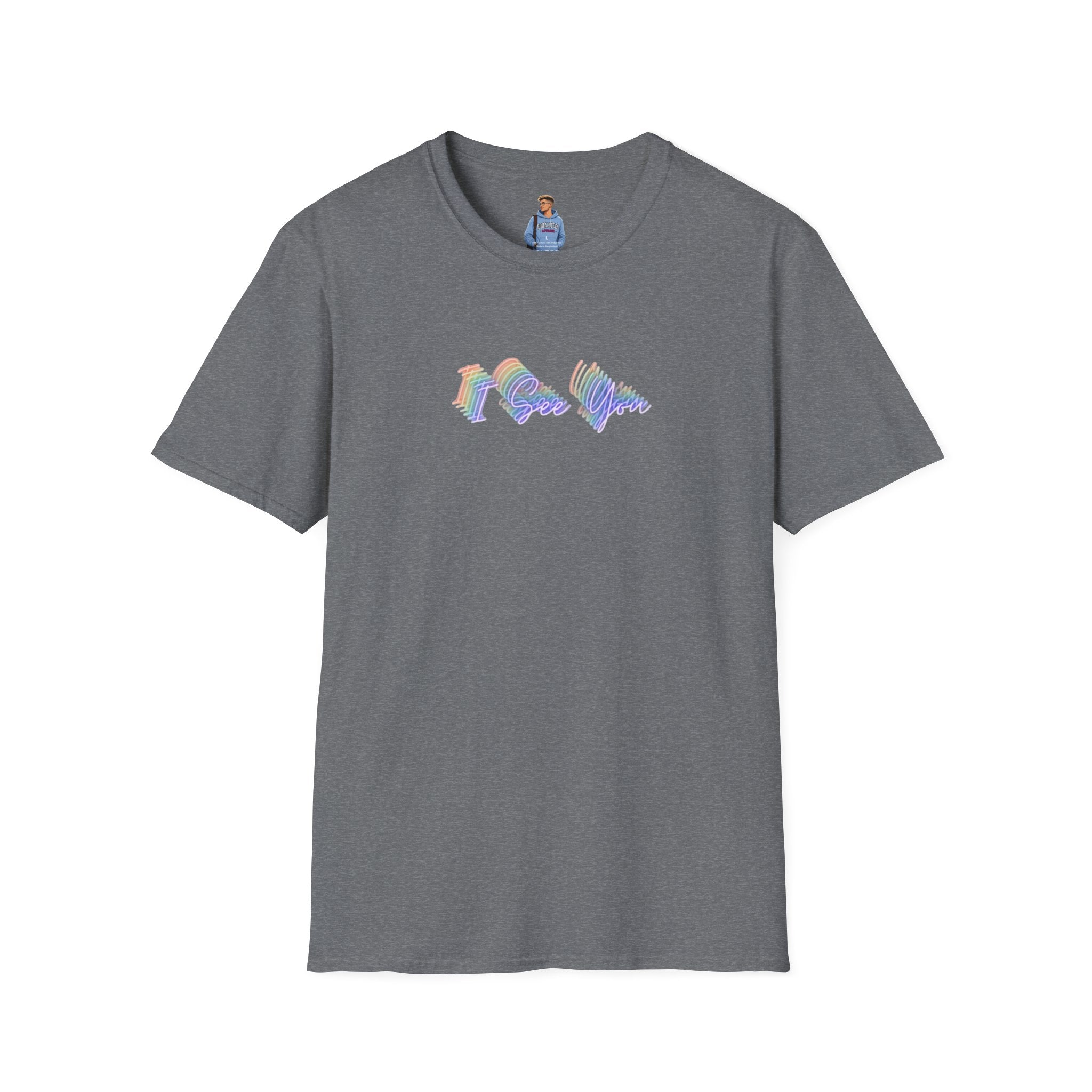 I See You Unisex Softstyle T-Shirt - Colorful Wave Design for LGBTQ+ Visibility