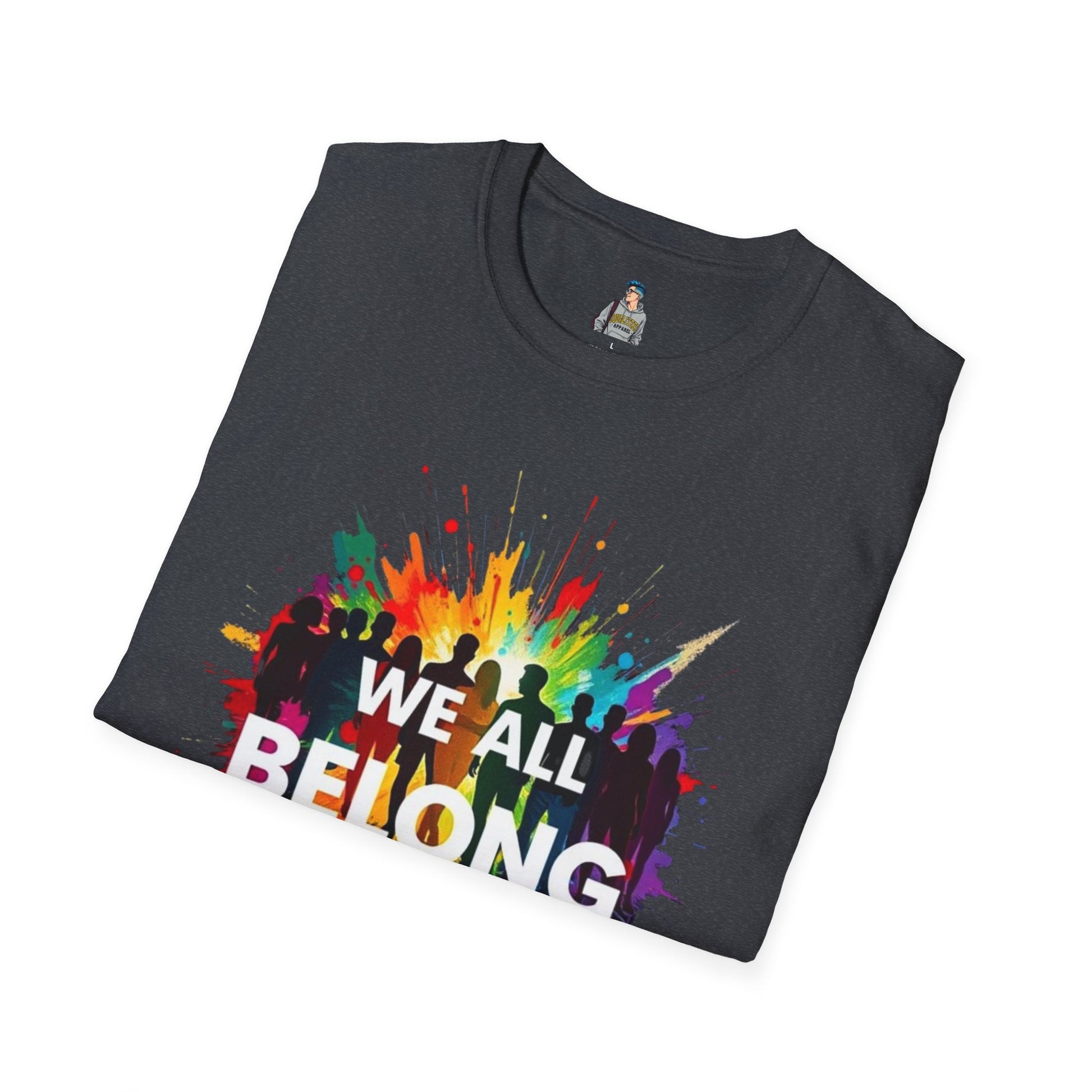 We All Belong Unisex Softstyle T-Shirt - Colorful Pride Tee