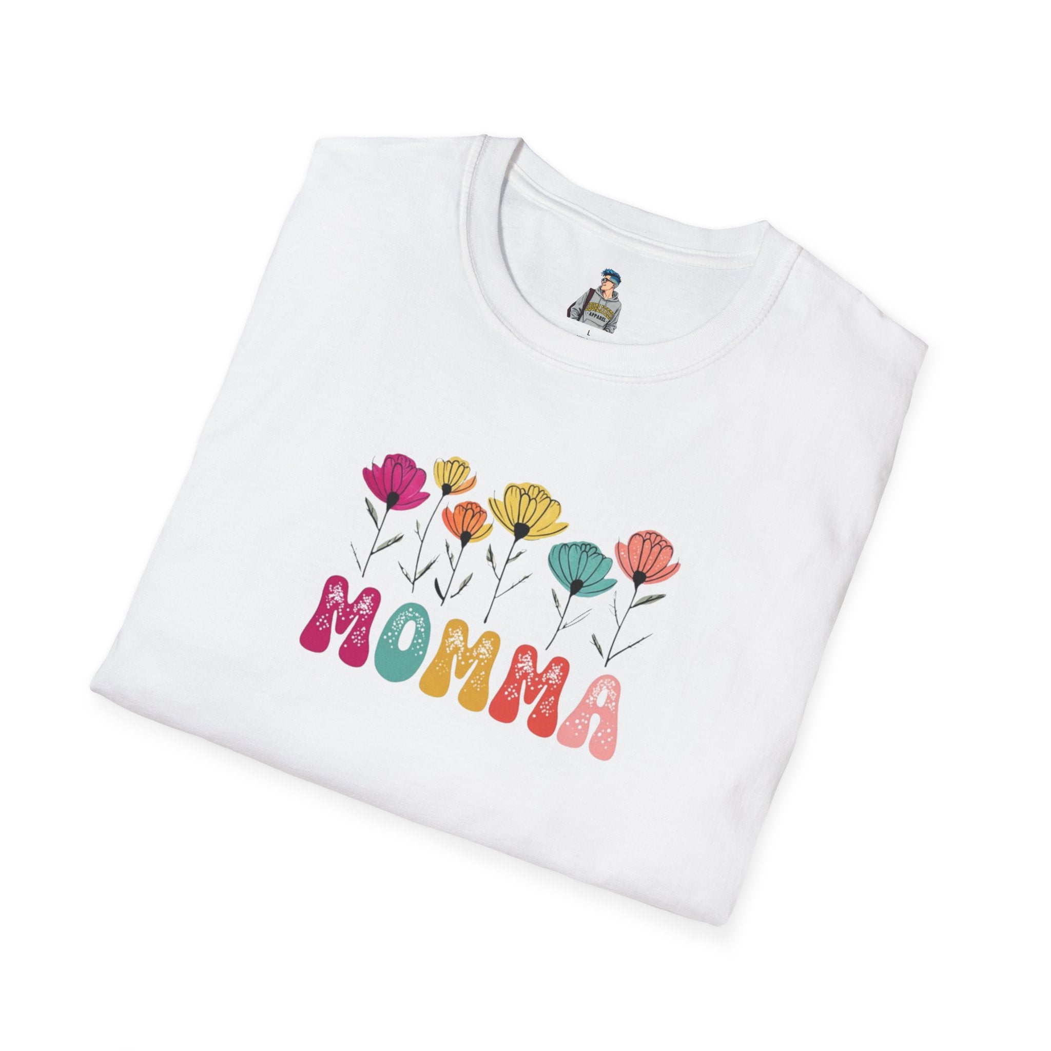 Floral 'Momma' Unisex Softstyle T-Shirt - Perfect for Mother's Day & Everyday Wear