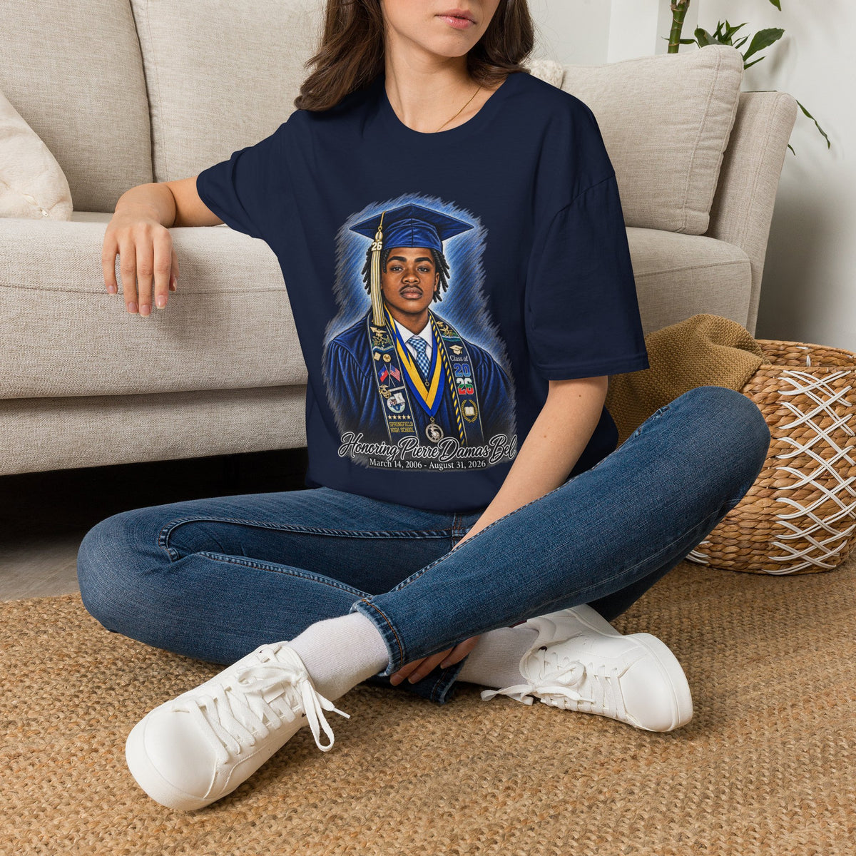 Portrait Front and Back - In Memory of Pierre Damas Bel T-Shirt