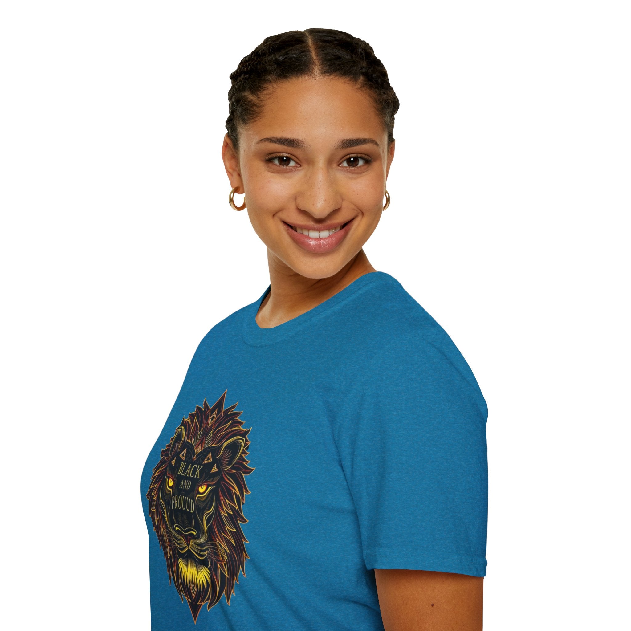 Black & Proud Lion Softstyle T-Shirt - Unisex Graphic Tee