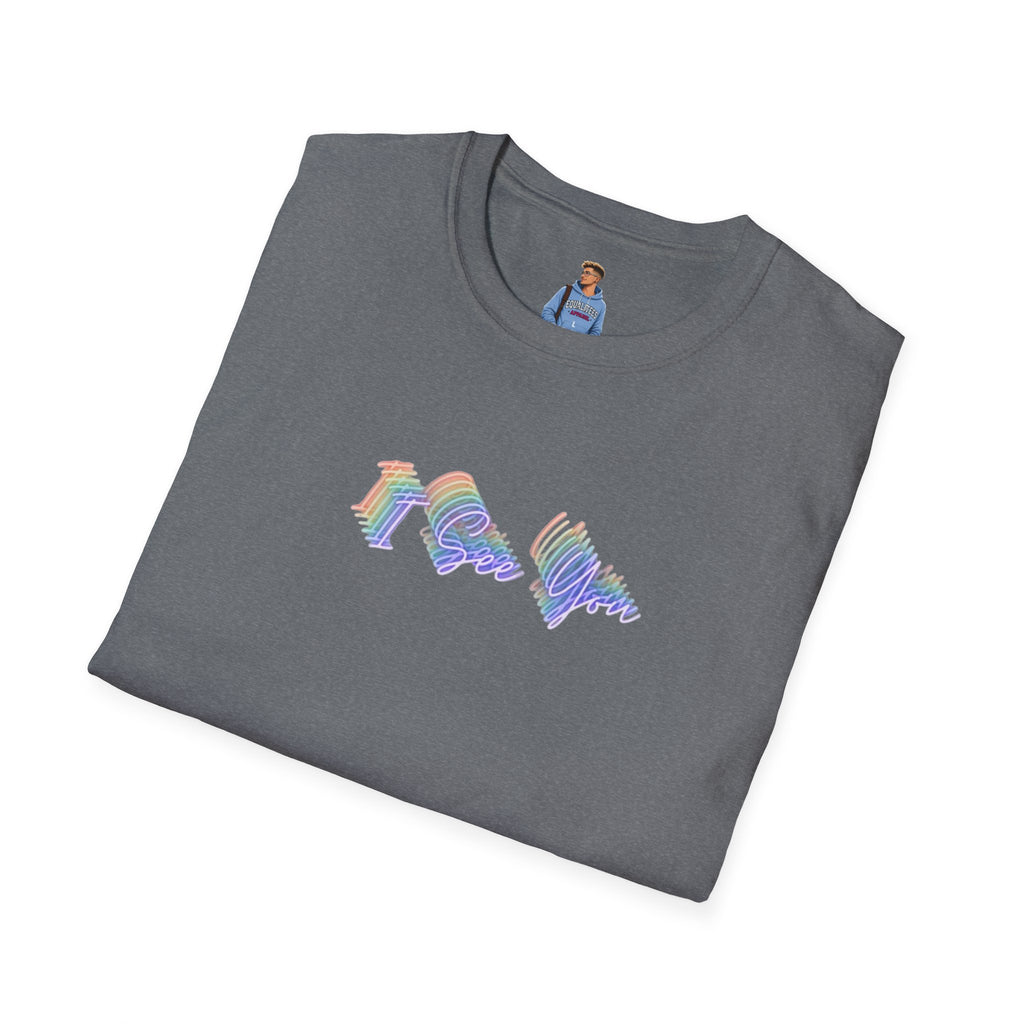 I See You Unisex Softstyle T-Shirt - Colorful Wave Design for LGBTQ+ Visibility