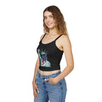 Patriotic Women's Spaghetti Strap Tank Top - Stand With Her Statue of Liberty Design