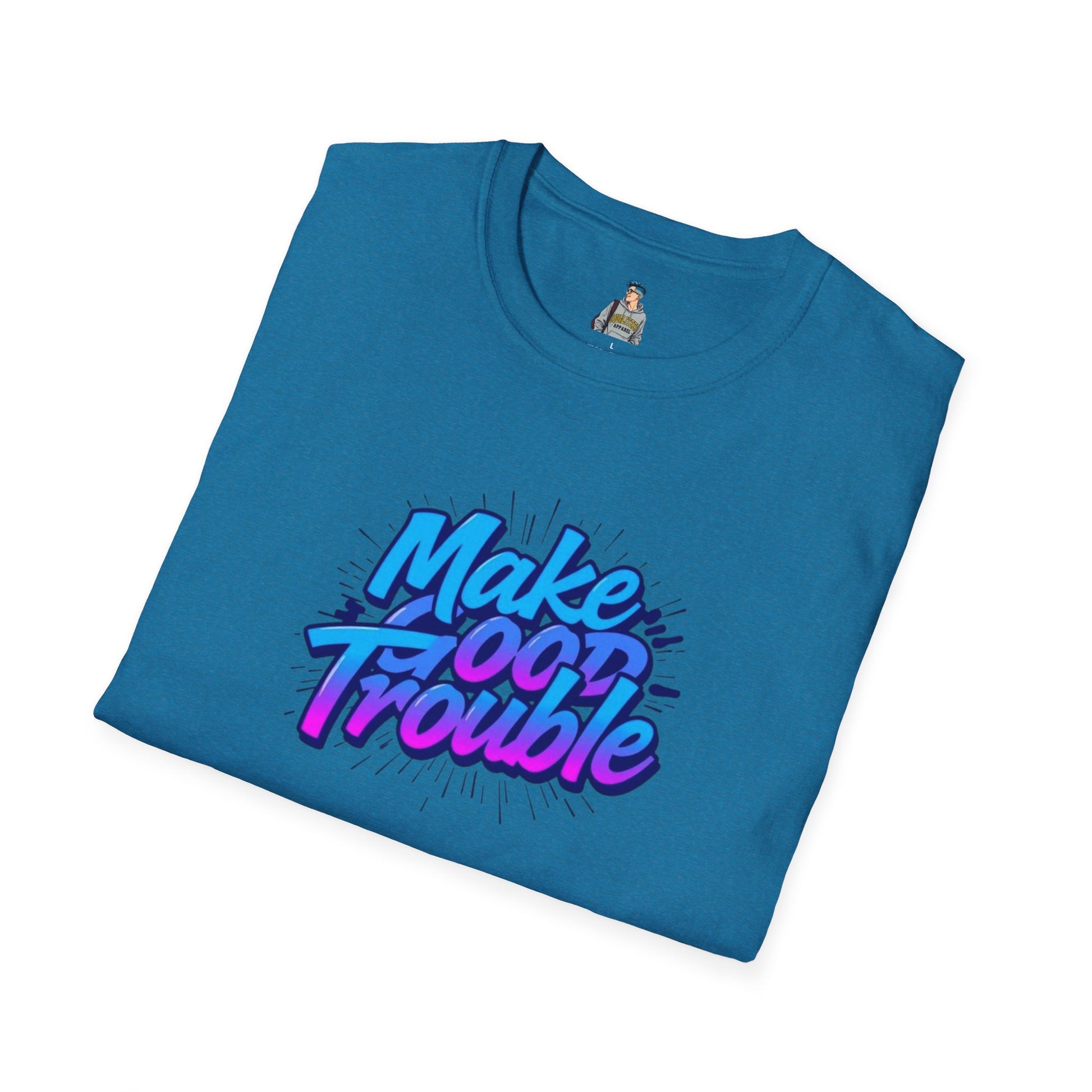 Make Good Trouble Blue Graphic Unisex T-Shirt - Fun & Bold Design for Everyday Wear