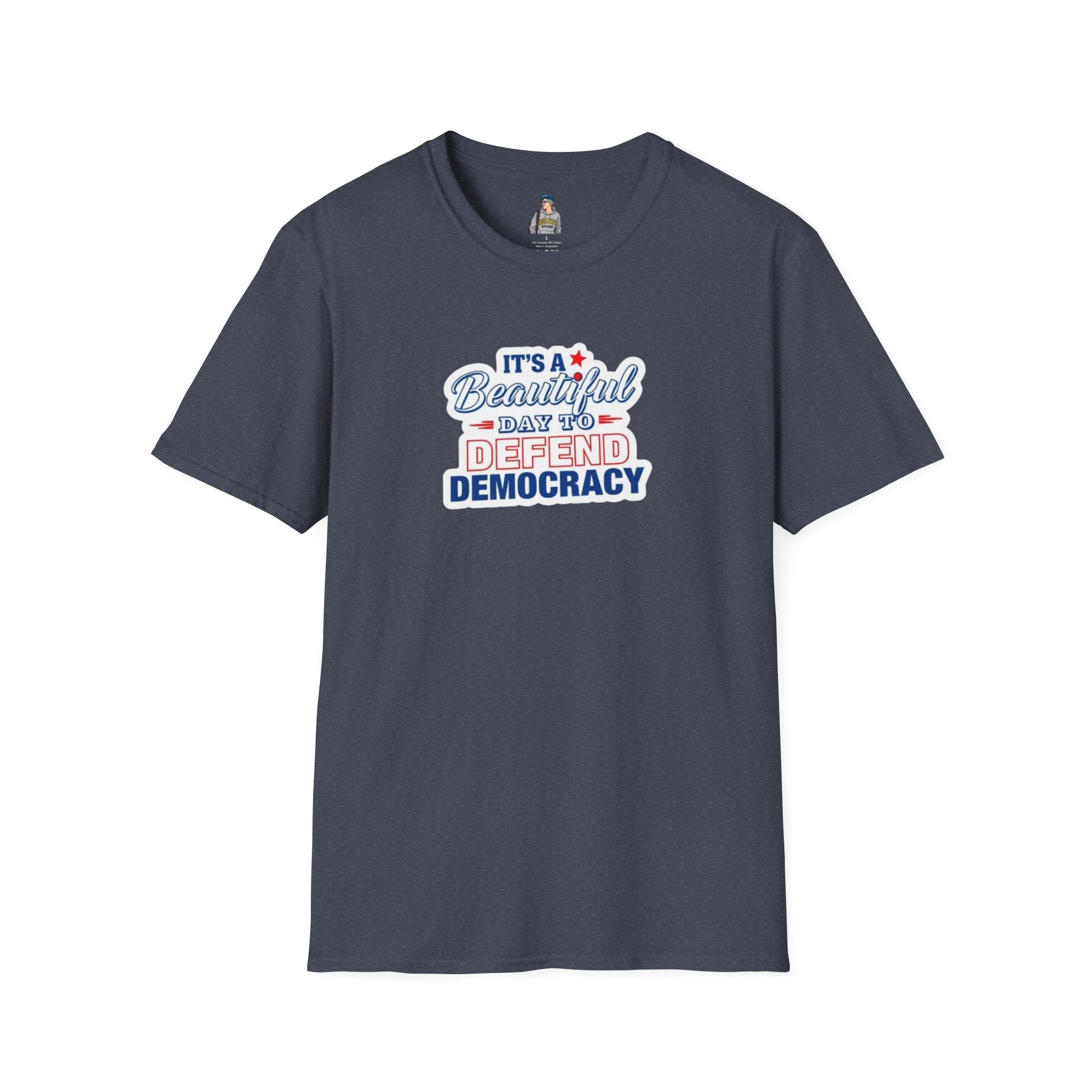 Defend Democracy Unisex Softstyle T-Shirt - Perfect for Activism and Everyday Wear