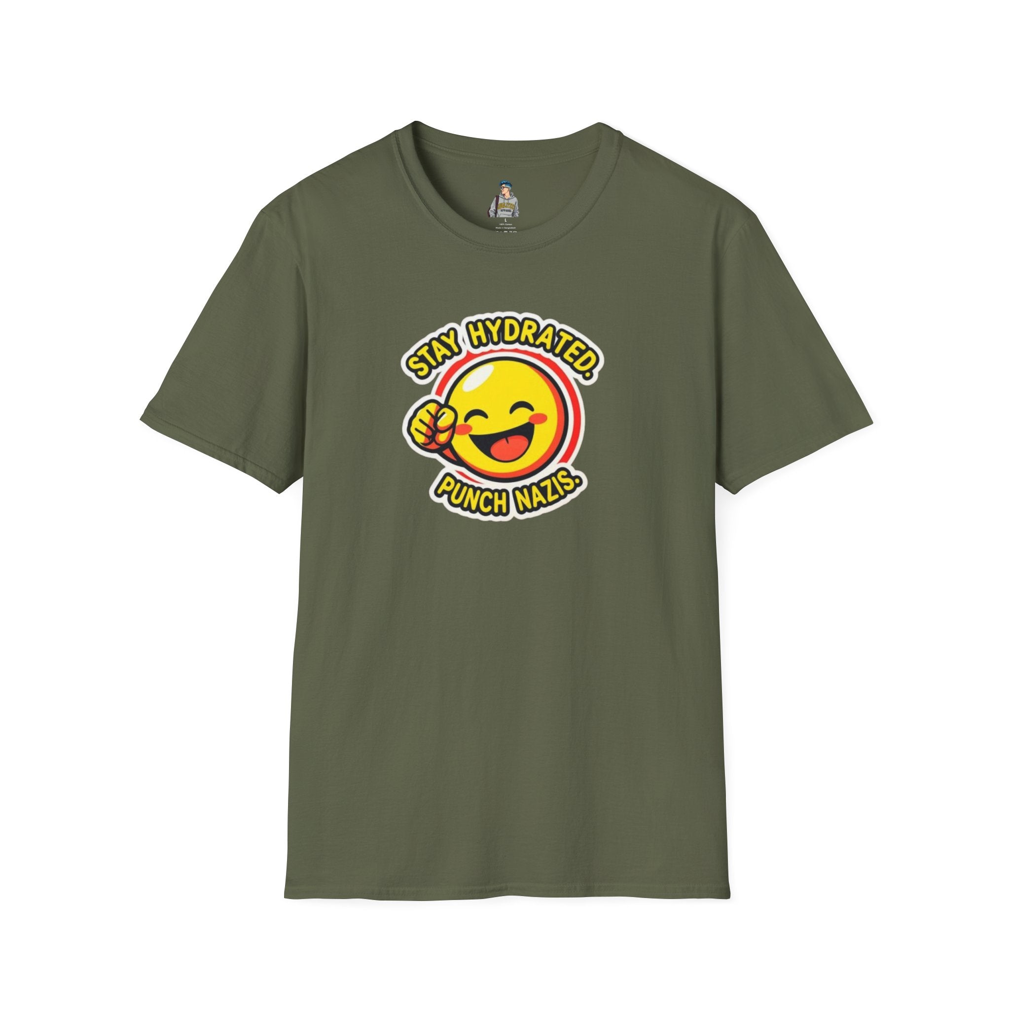 Stay Hydrated, Punch Nazis Funny Emoji T-Shirt