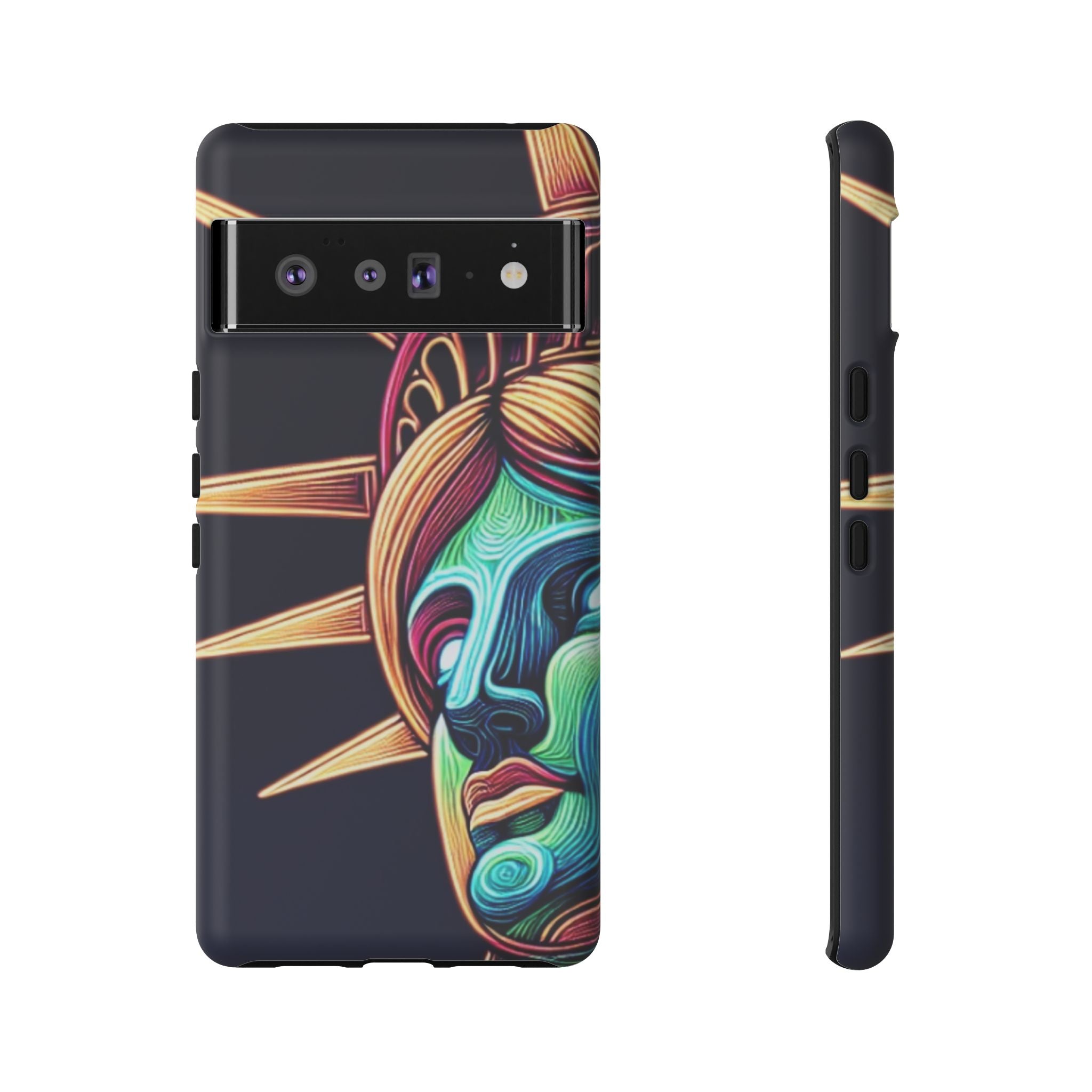 Statue of Liberty Neon Glowing Art Tough Case for Android & iPhone